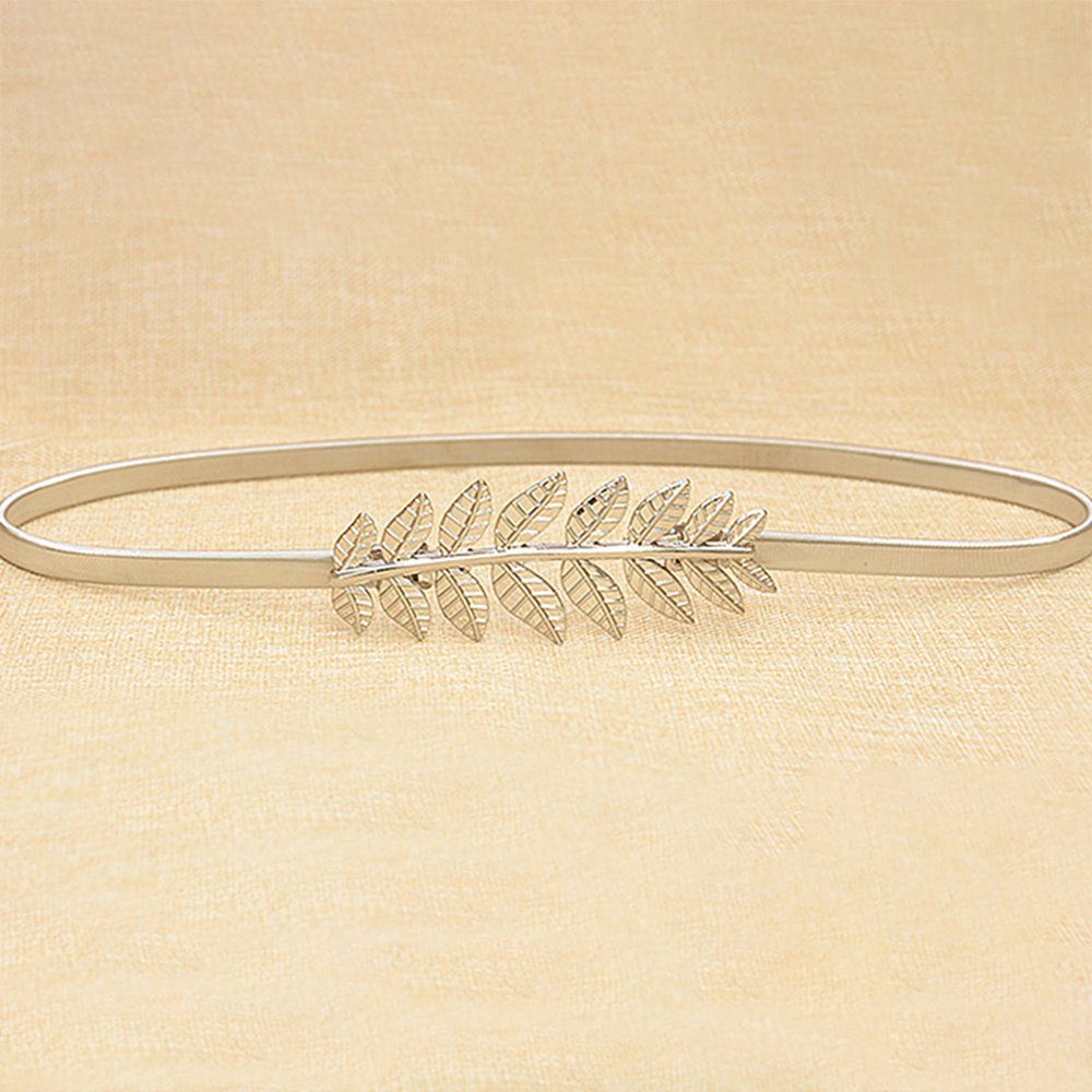 Blusmart Ledergürtel Für Silber Luxuriöser Mit Blätterdekorationsgürtel Brautkleidgürtel Die