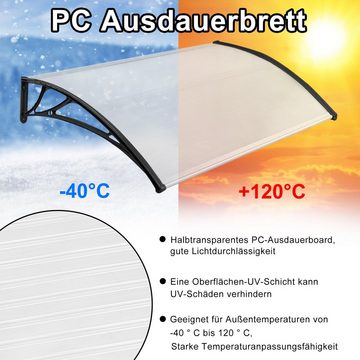 AUFUN Vordach Haustürvordach aus 5 mm Dicke Transparentes Polycarbonat