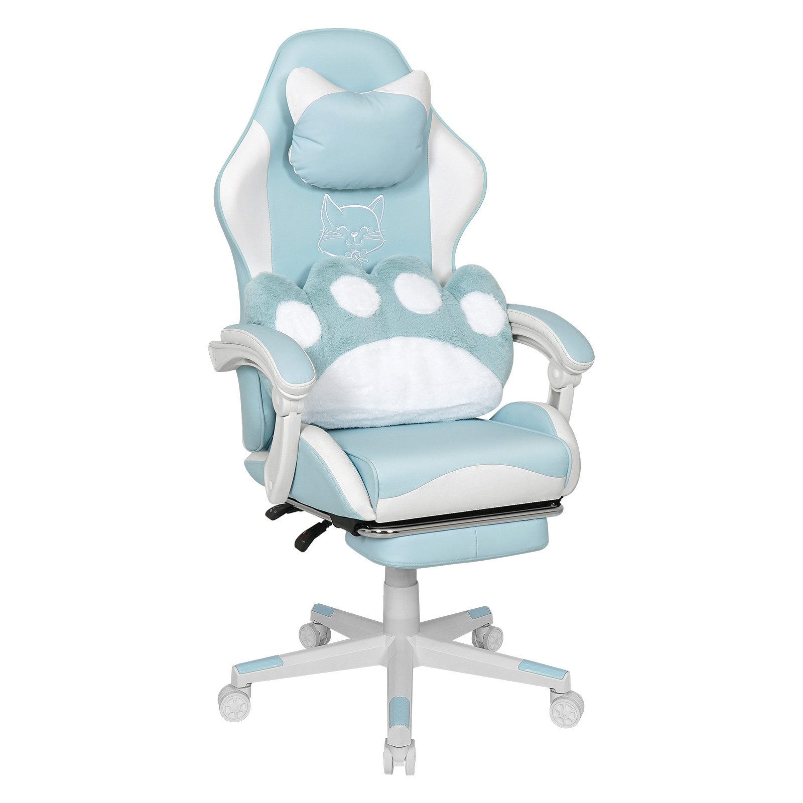 Puluomis Gaming-Stuhl Bürostuhl Ergonomisch mit Katzenpfote Lendenkissen un günstig online kaufen