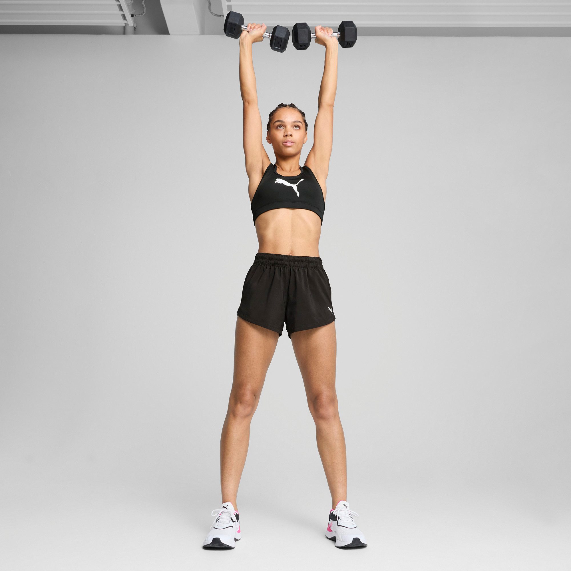 PUMA Sport-BH 4KEEPS BRA - P - MID mit mittlerem Halt, Racerback-Design, mit atmungsaktivem Mesh