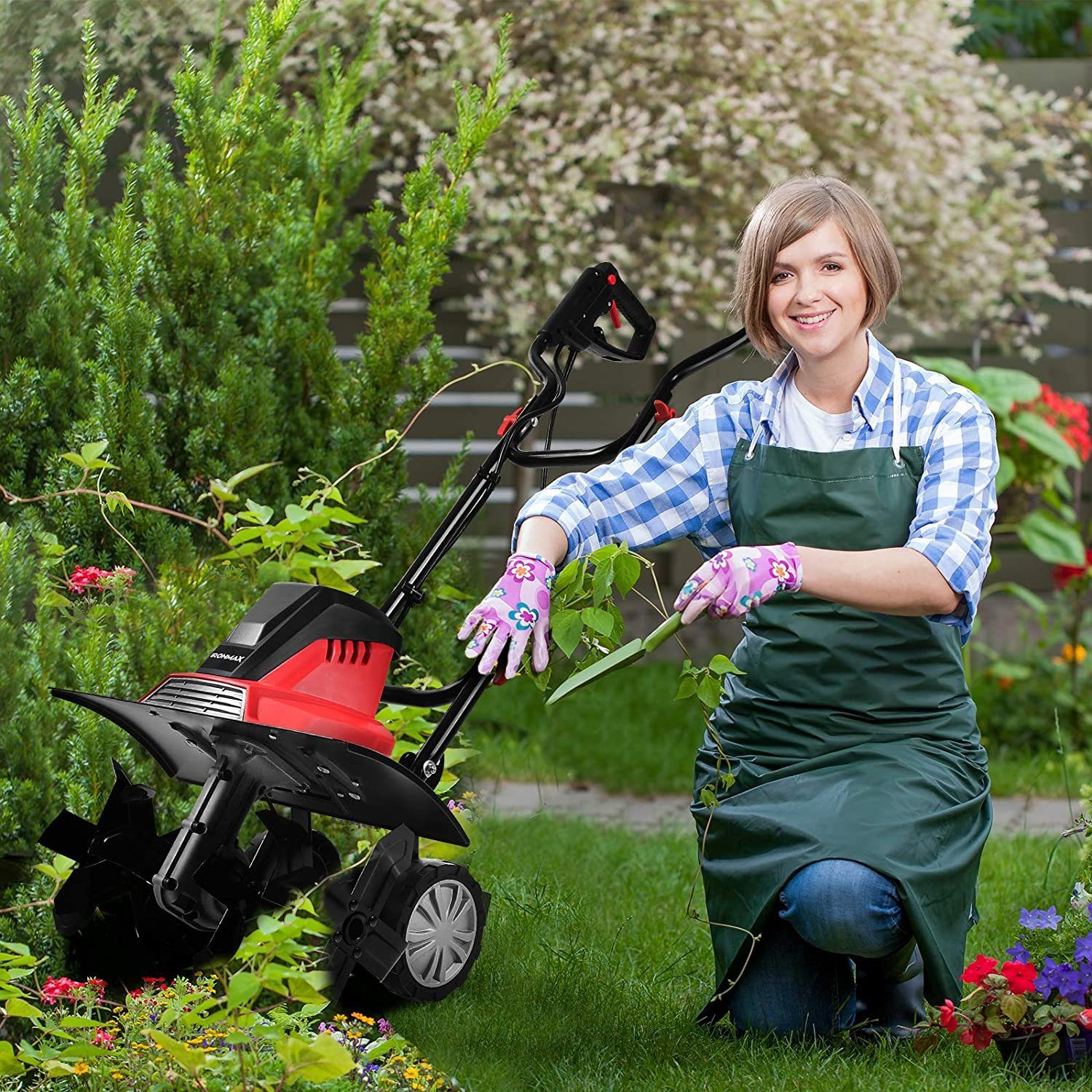 Thumbnail - KOMFOTTEU Elektromotorhacke Gartenfräse, 43,00 cm Schnittbreite, 1500W, 2 Sicherheitssystem