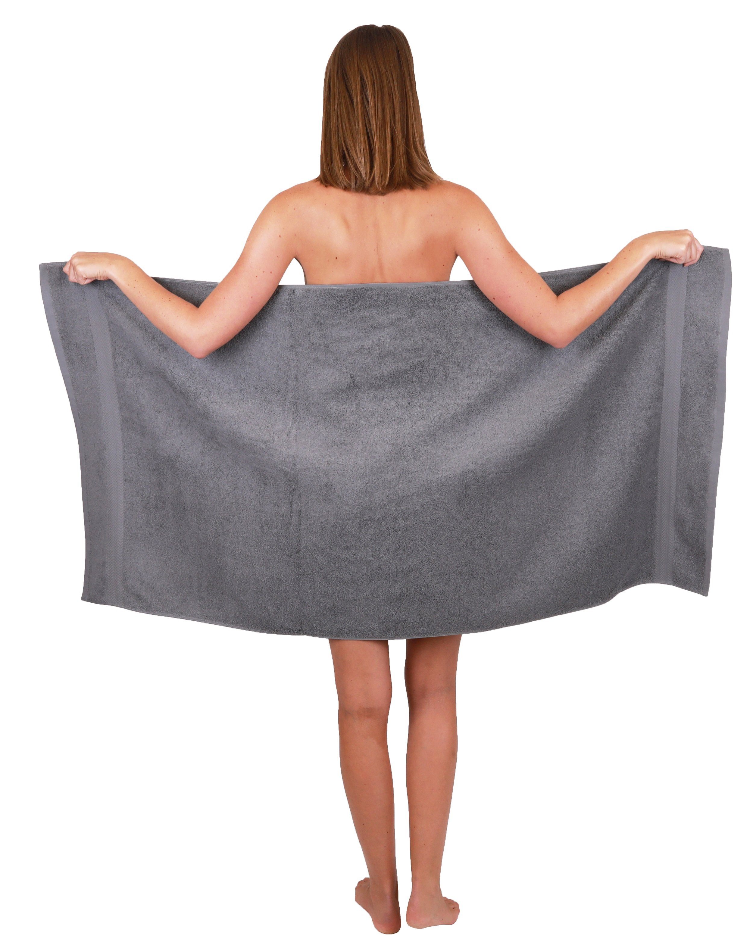 Baumwolle 100% Farbe Baumwolle Handtuch-Set Premium 100% Handtücher anthrazit Duschtücher 2 6-TLG. Set und apfelgrün, Betz 4 Handtuch
