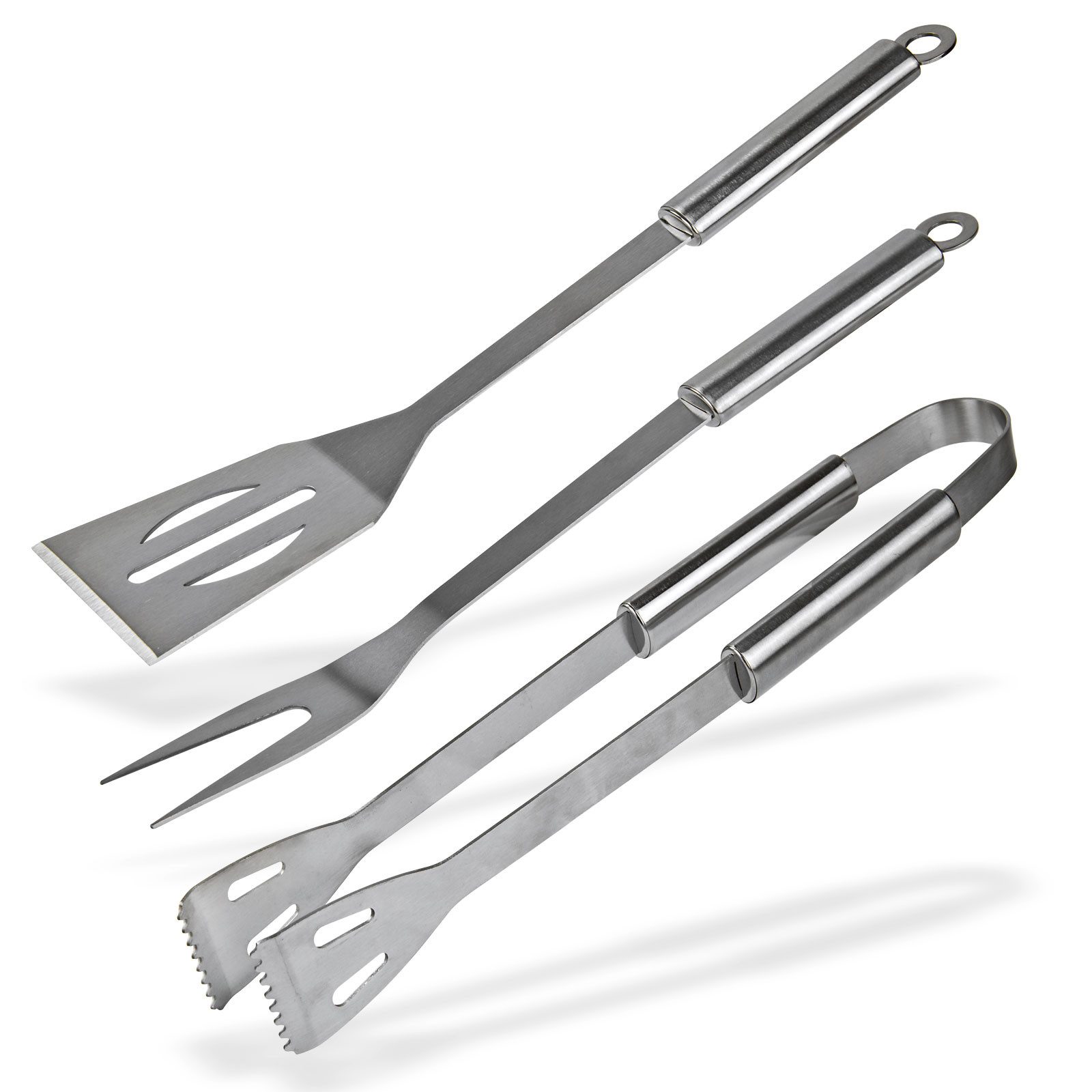 Grillbesteck-Set Grillbesteck Edelstahl 3tlg