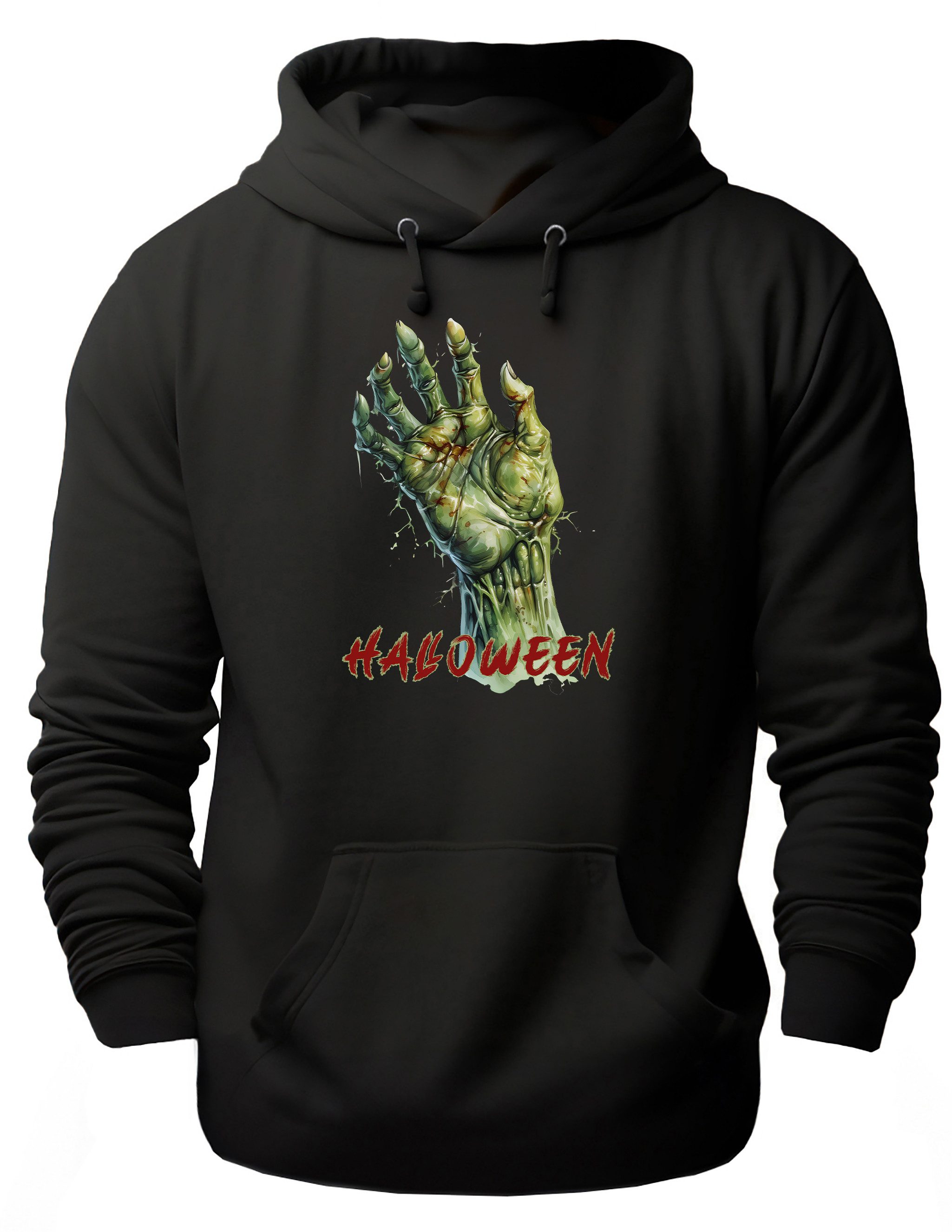 Hoodie Halloween Kapuzen Pulli - Zombiehand