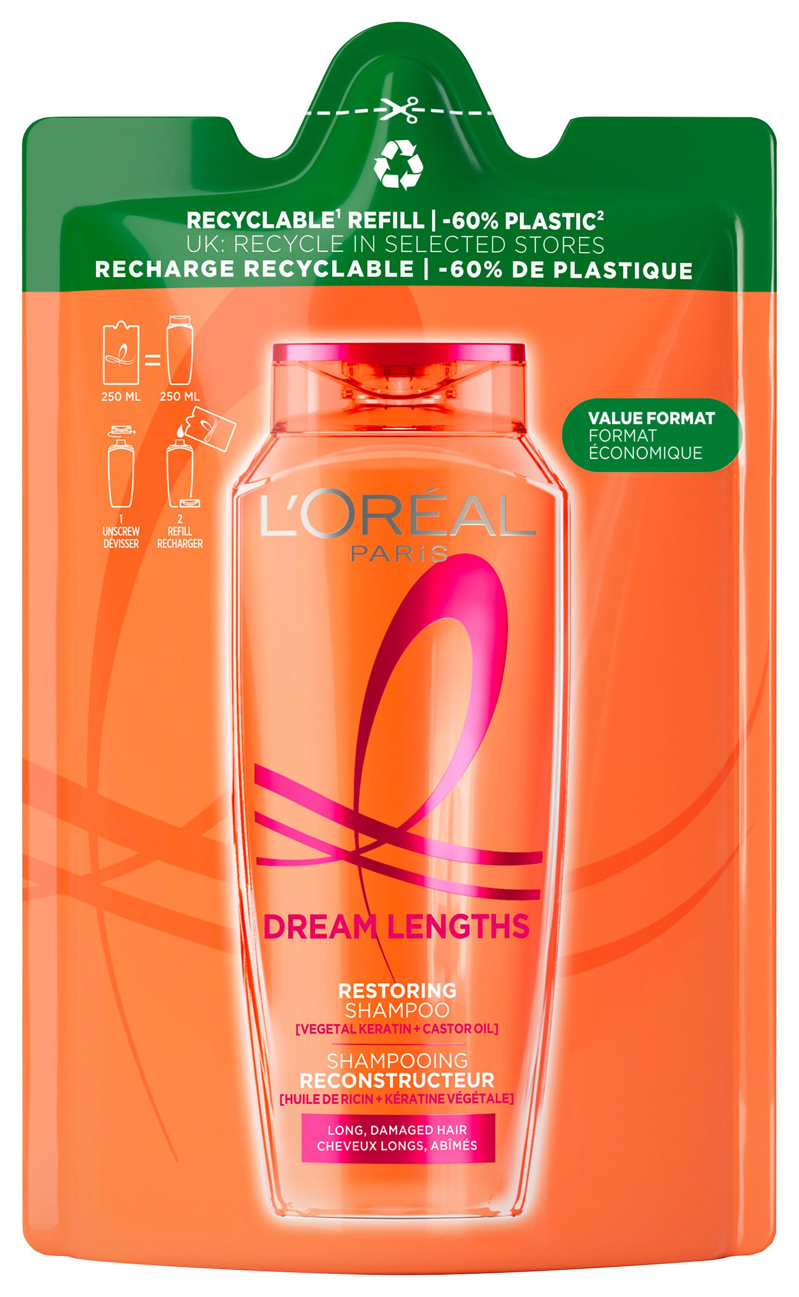 L'ORÉAL PARIS Haarshampoo ELVITAL DREAM LENGTH SUPER AUFBAUSHAMPOO NP