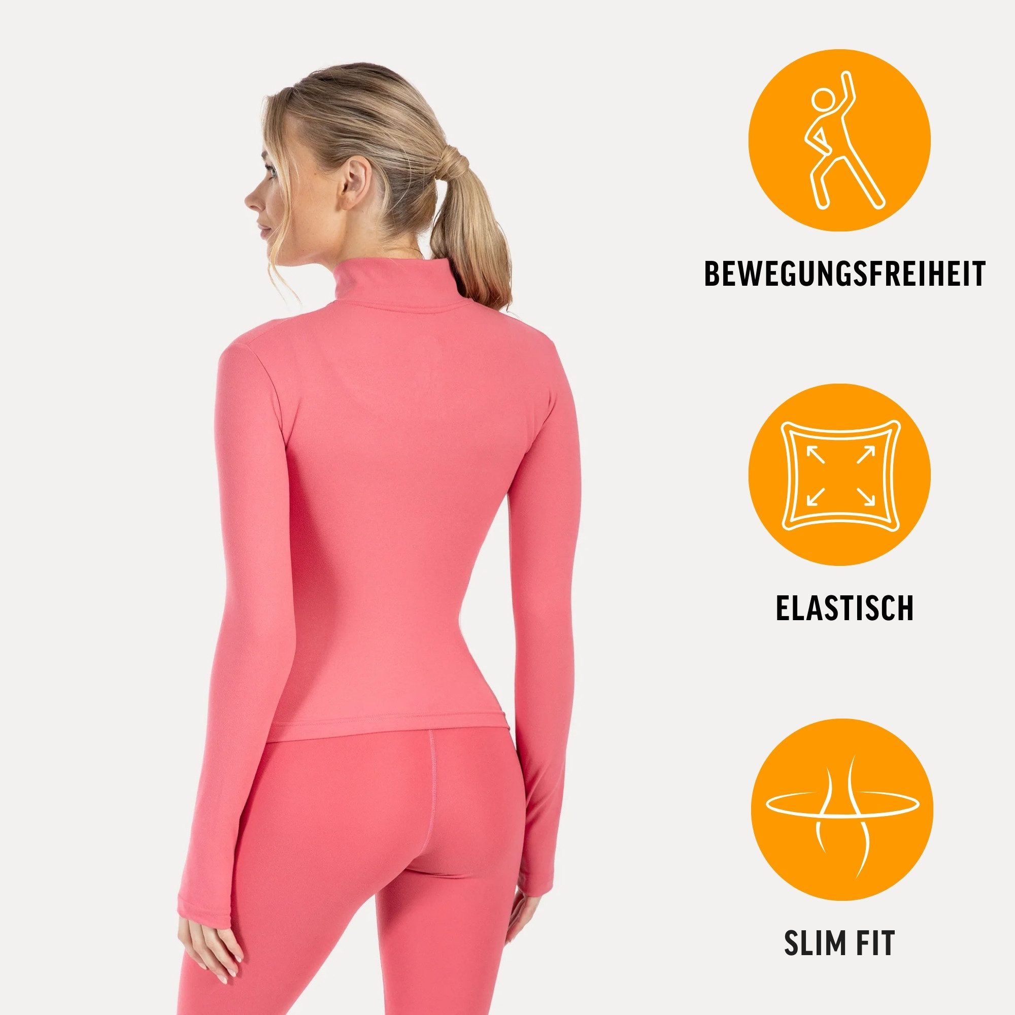 Smilodox Trainingsjacke Kenna, Sportjacke mit tailliertem Schnitt, Windbreaker Laufjacke Sport Oberteil Daumenlöcher Activewear Atmungsaktiv Freizeit Fitness