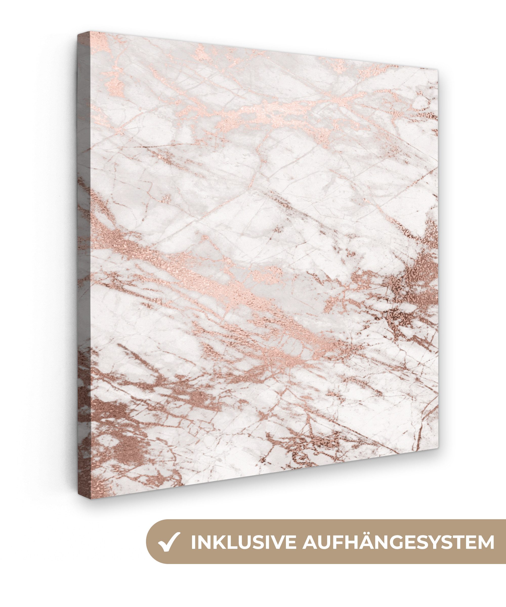OneMillionCanvasses® Leinwandbild Marmor - Rosa - Luxus - Marmoroptik - Gli günstig online kaufen