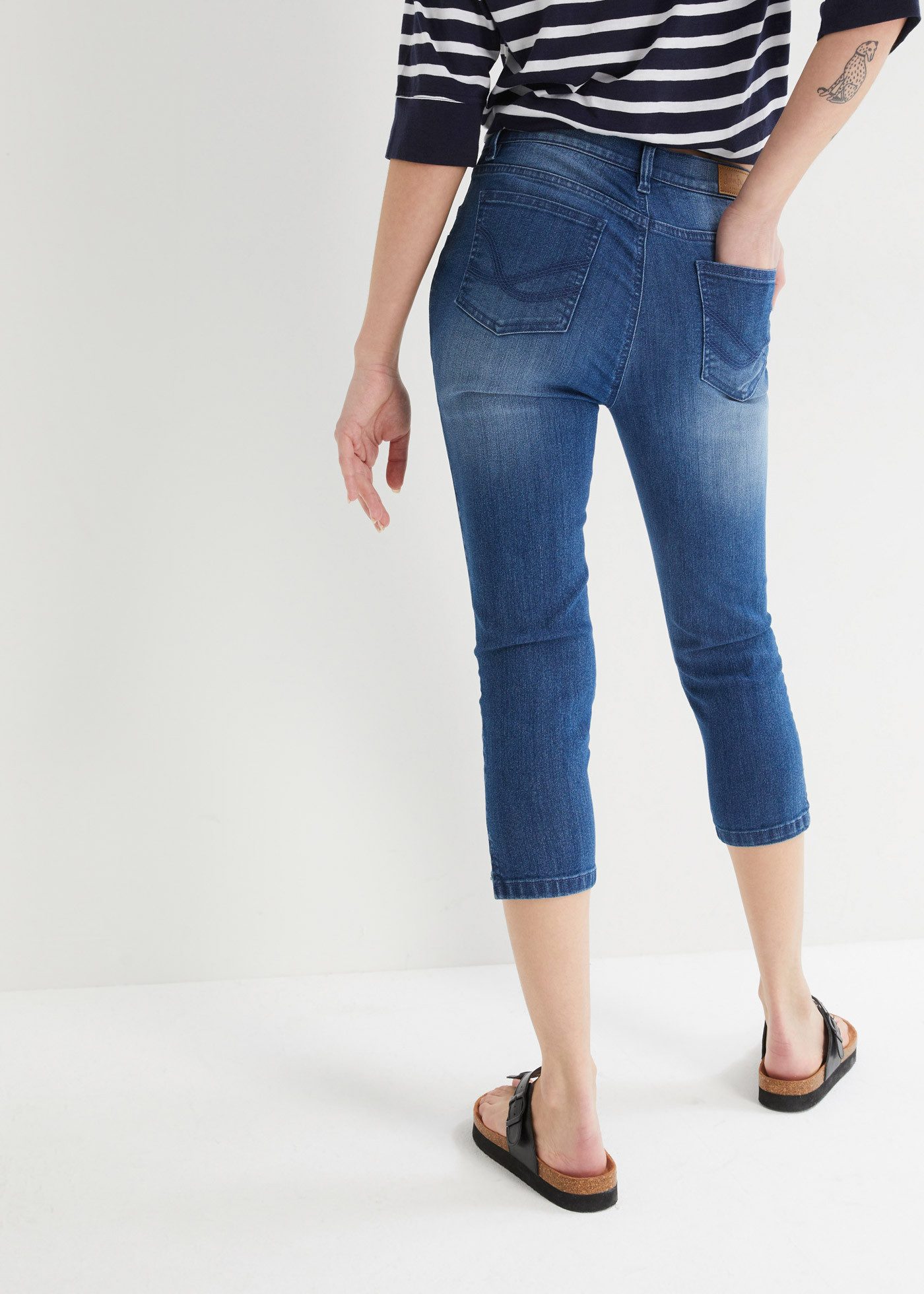 bonprix Caprijeans (Packung, 2-tlg) Slim Fit, 3/4-Länge, aus Stretch-Material