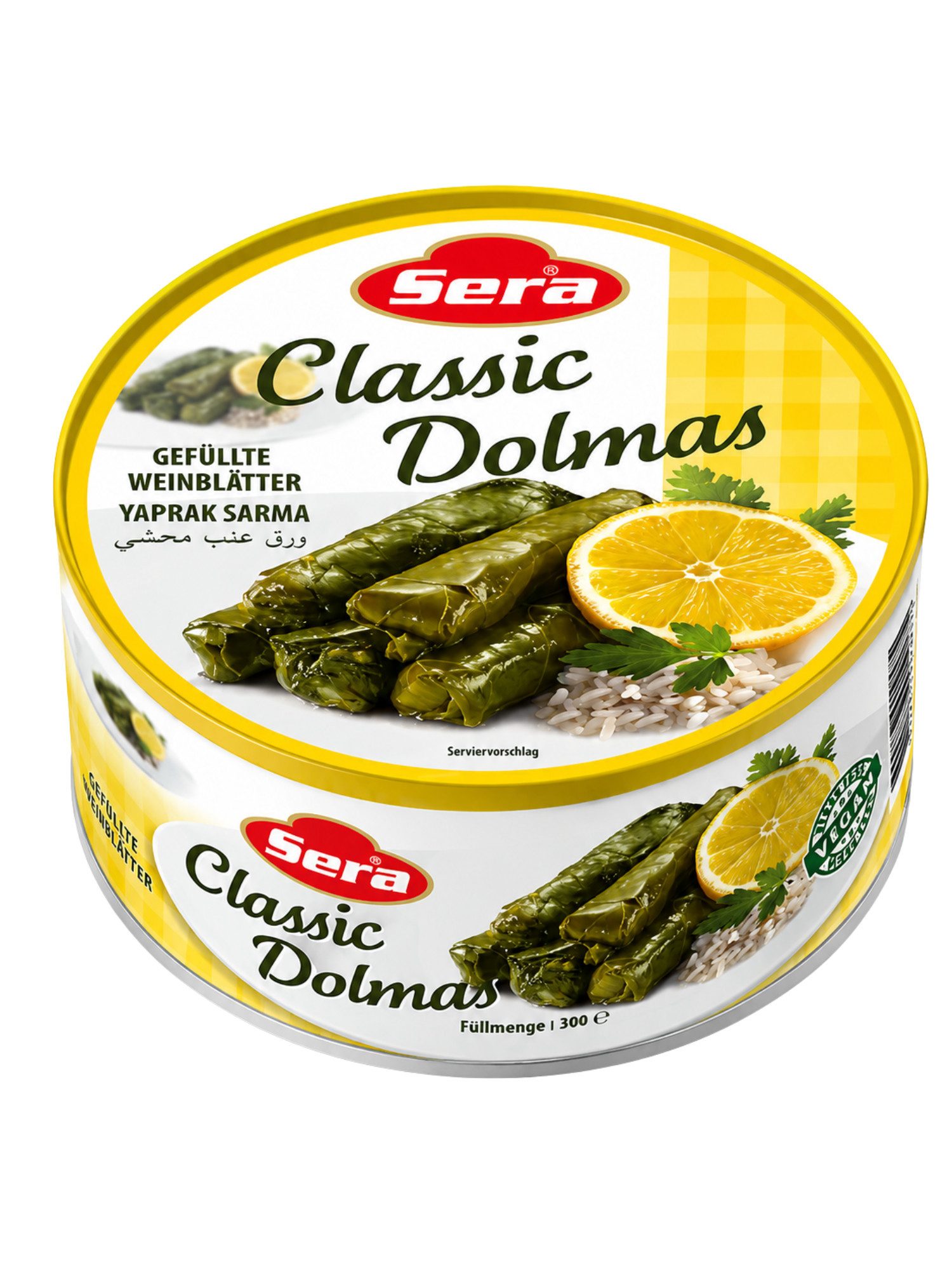 SERA FOOD Fertiggericht Gefüllte Weinblätter mit Reis – mediterran & servierfertig, (Vegane Konserven), Spezialität, servierfertig, vegan/vegetarisch, hochwertige Zutaten