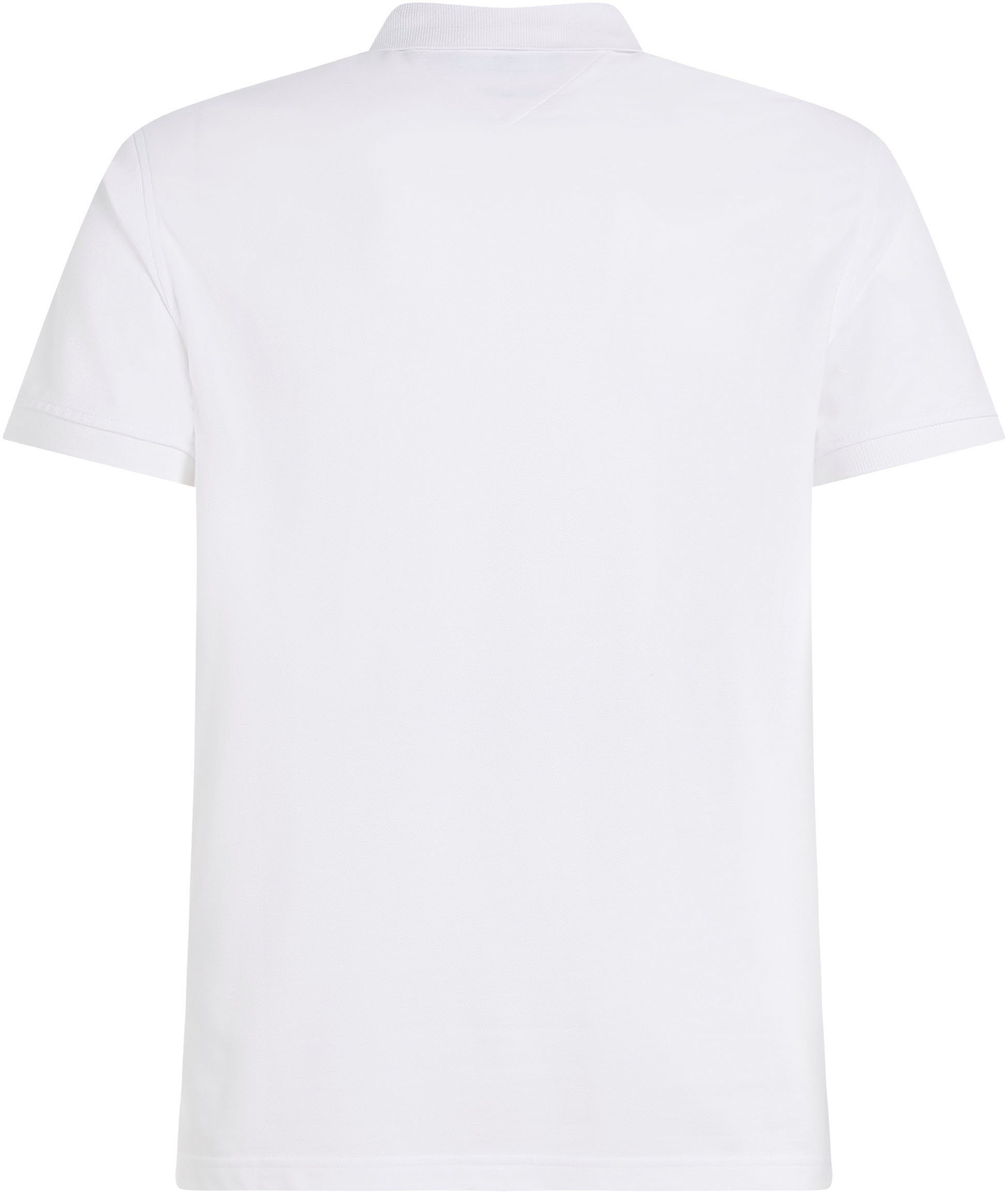 White Tommy ZIP Poloshirt Saum Hilfiger-Logo-Patch Hilfiger RWB mit am TIP POLO SLIM Tommy