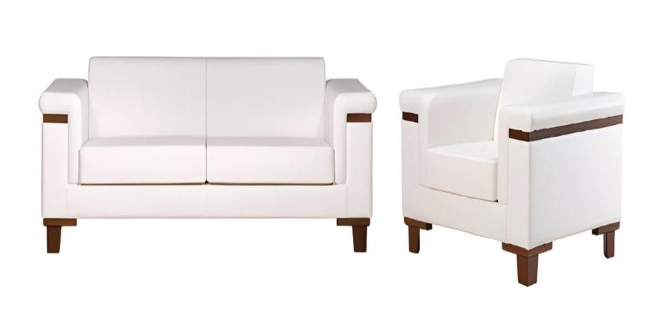 Xlmoebel Sessel Eleganter Leder-Sessel im modernen Design für Büro und Zuhause (2-Sitzer Sofa + 2x Sessel), Hergestellt in Europa