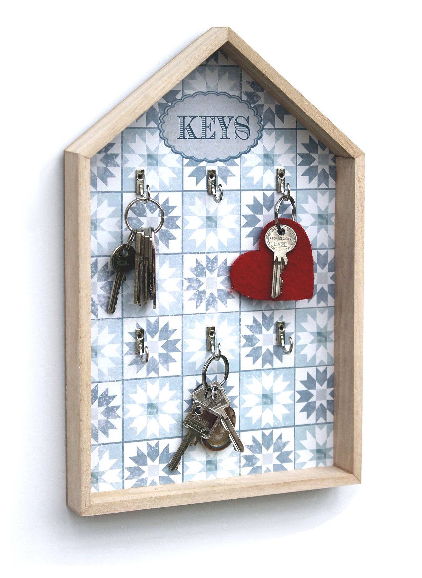 DanDiBo Schlüsselkasten Weiß Holz Keys 32594 Schlüsselbox Schlüsselschrank Landhaus, für bis zu 6 Schlüssel & Co. Vintage Shabby Chic