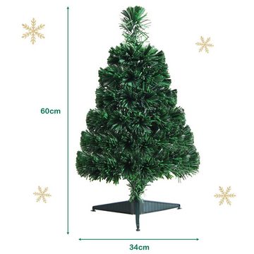 COSTWAY Künstlicher Weihnachtsbaum »Tisch Christbaum«, 60 cm, mit Glasfaser, 60 Spitzen PVC Nadeln, Grün
