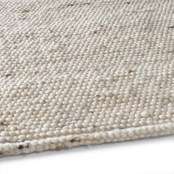 Wollteppich TaraCarpet Handwebteppich Helsinki, TaraCarpet, rechteckig, Höhe: 10 mm, gewalkter Wohnzimmer-Teppich Schurwolle Schlafzimmer Esszimmer 060x090