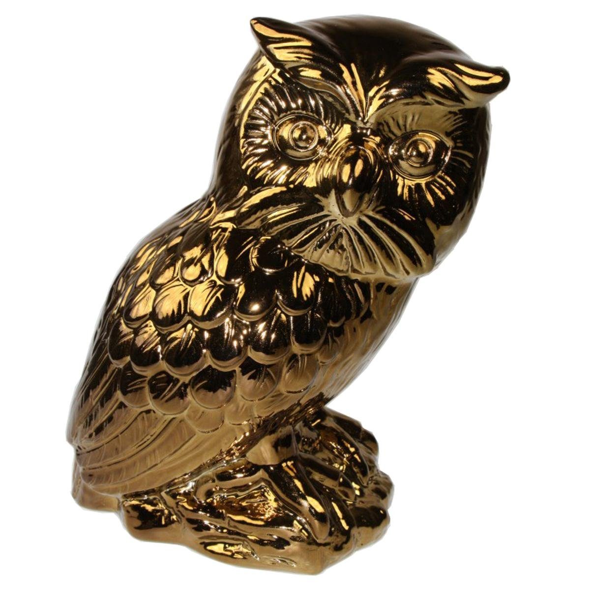 Dekofigur 440s Keramik Eule HEDWIG braun ca 25 cm H