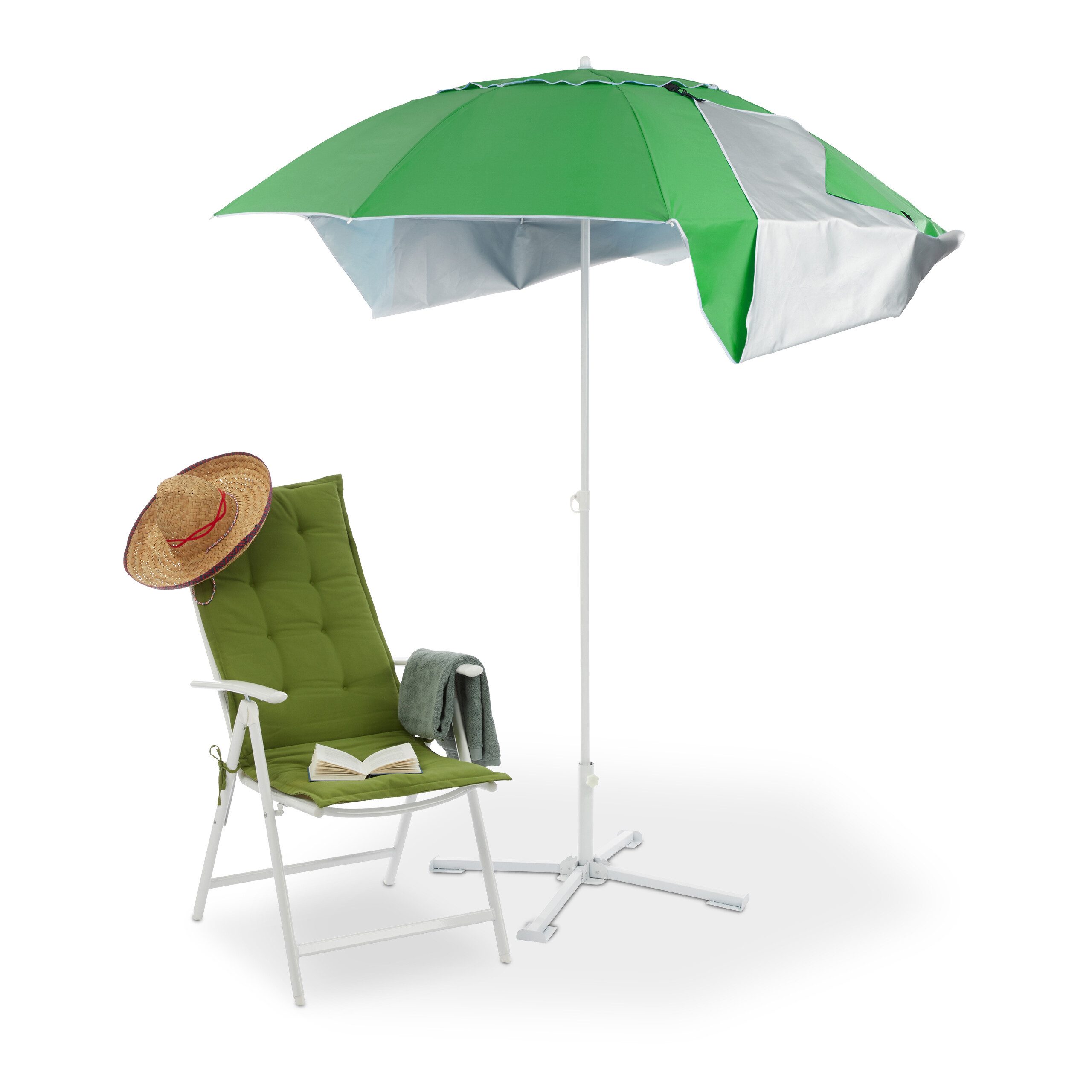 Sonnenschirm Strandmuschel grü