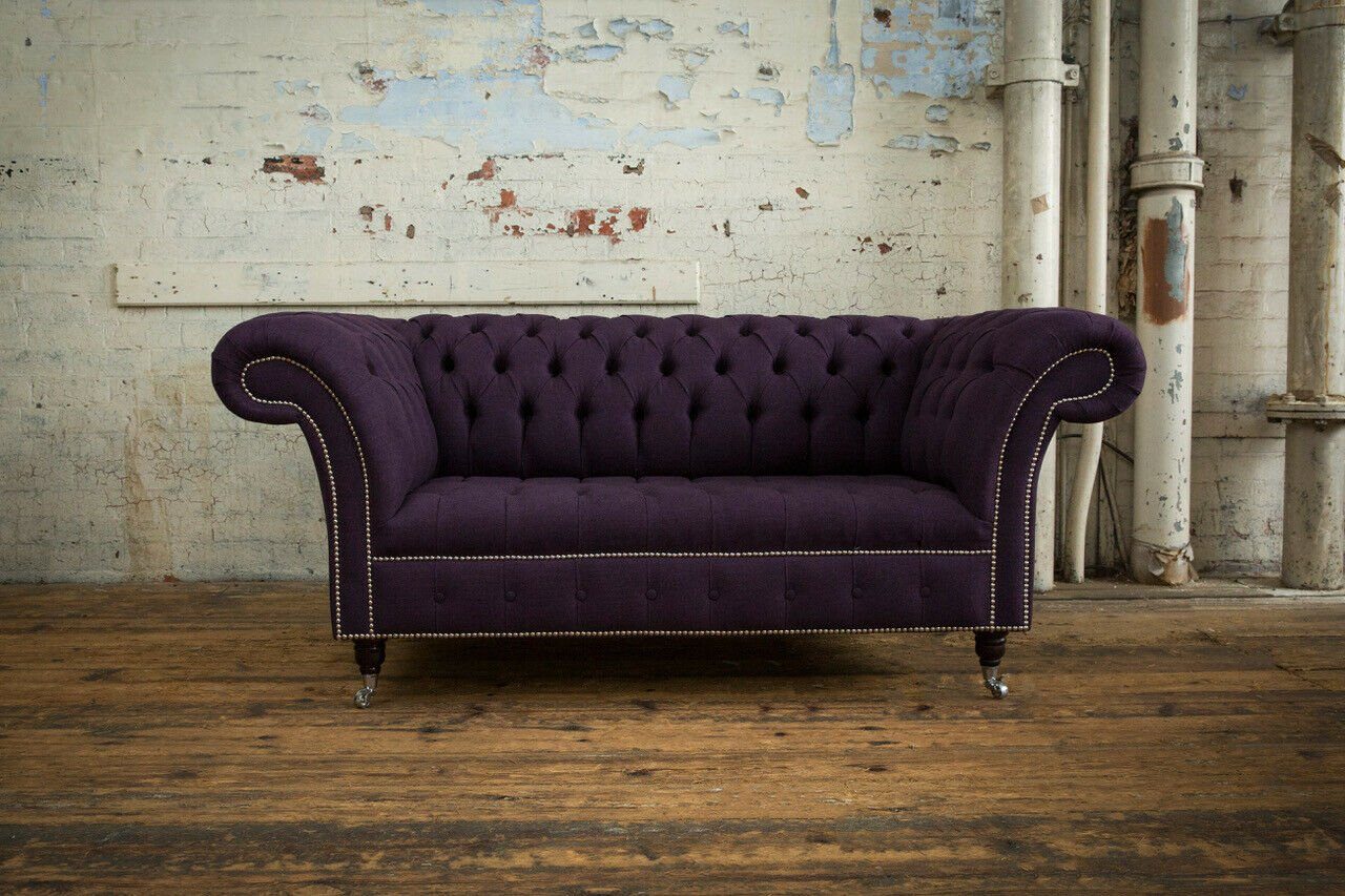 JVmoebel Chesterfield-Sofa, 2 185 cm Couch Sofa Chesterfield Sitzer Design