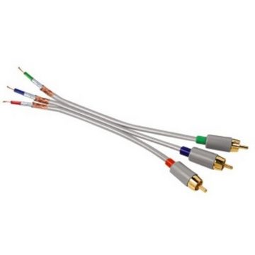Hama 3m YUV RGB Component-Kabel Gold Audio-Kabel, Cinch, Kein (300 cm), Komponenten-Kabel HD TV, vergoldet, 3x RCA Cinch-Stecker für TV etc.