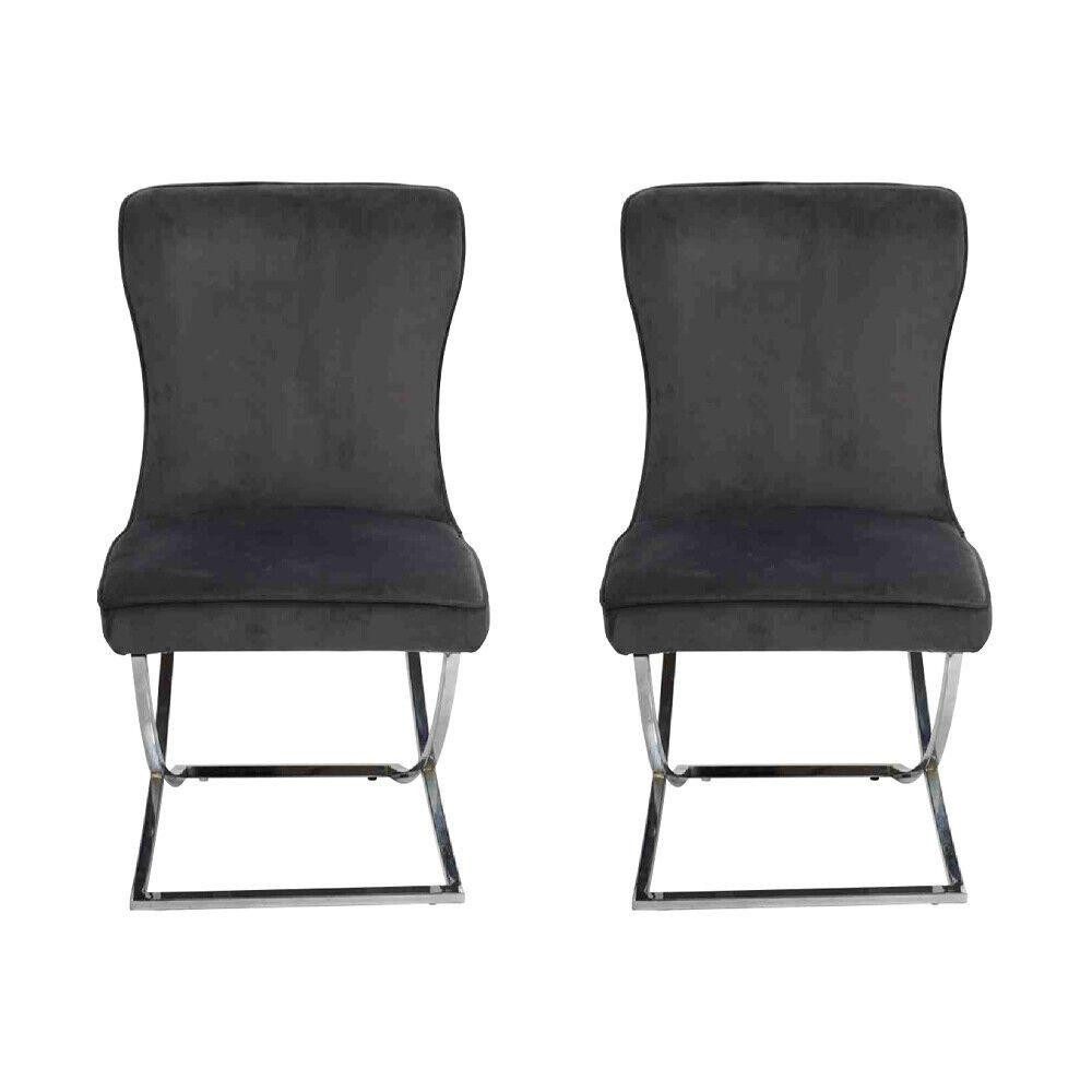 Esszimmerstuhl Designer 2x Stühle Luxus Chesterfield Polster Stühle Sessel