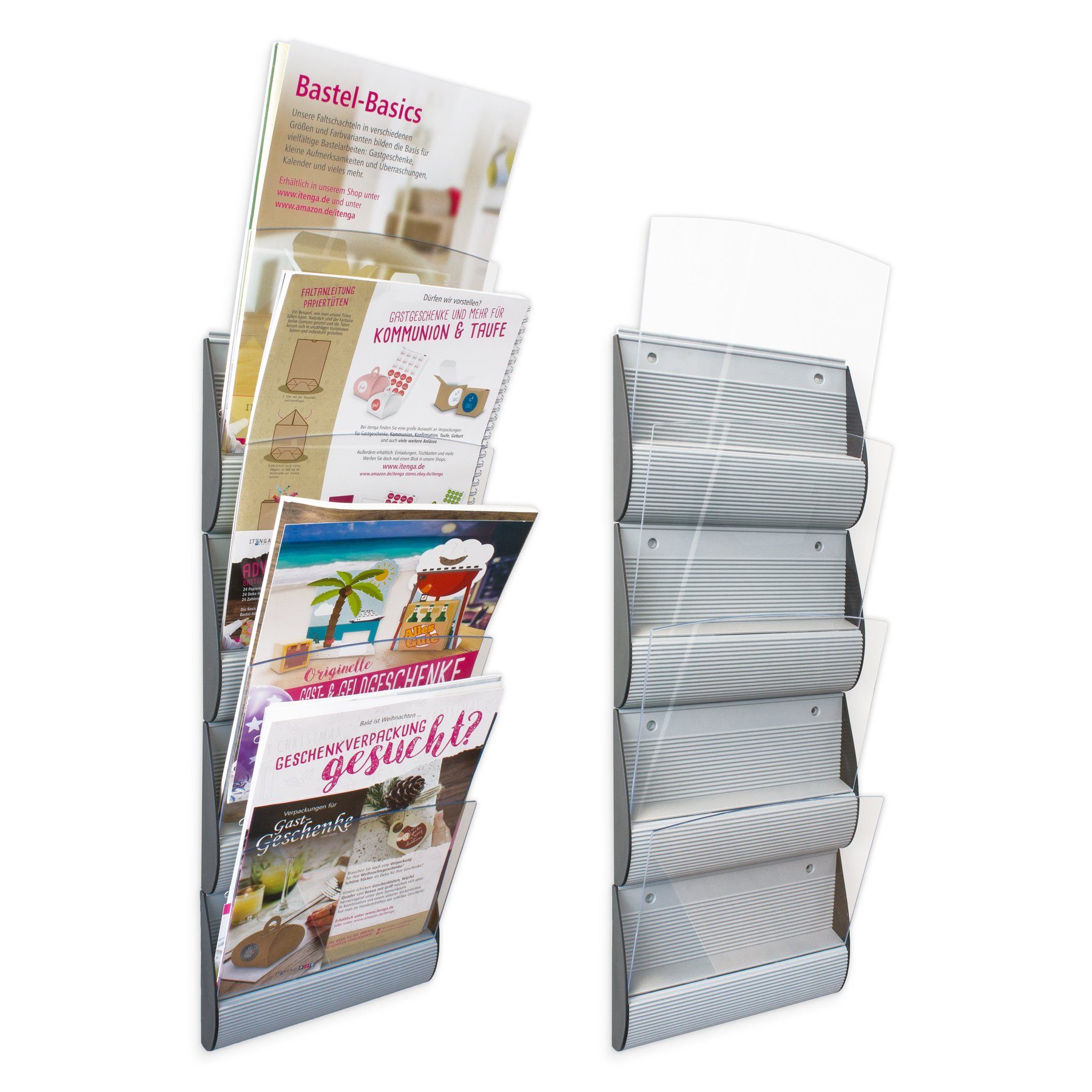 PAPERFLOW Zeitungsständer PAPERFLOW Wand-Prospekthalter Integral, DIN lang, günstig online kaufen