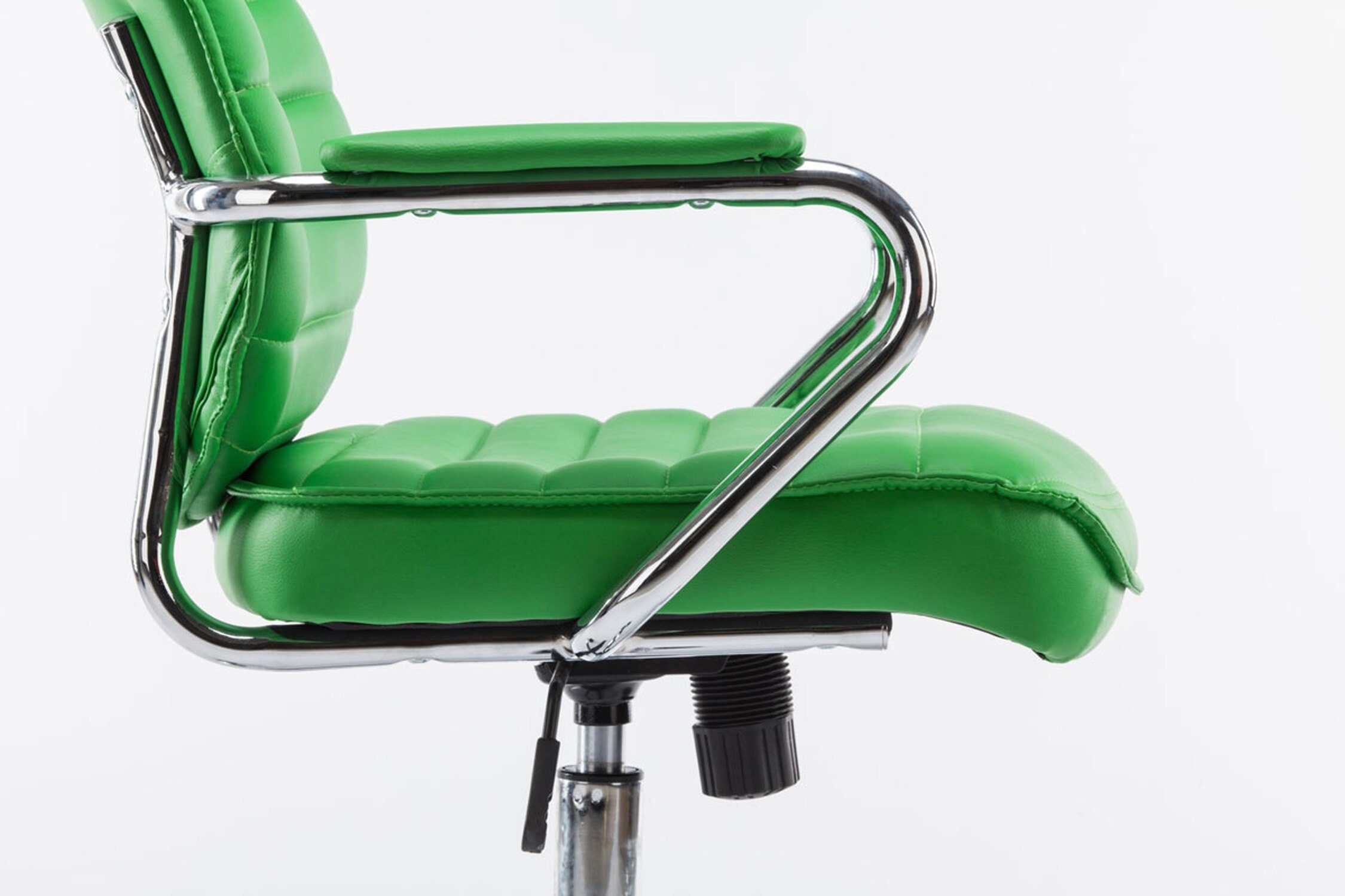 TPFLiving Bürostuhl Rocket V2 mit 360° Drehstuhl, - Metall Rückenlehne Chefsessel, drehbar Sitz: XXL), und Gestell: höhenverstellbar - Kunstleder chrom Bürostuhl (Schreibtischstuhl, grün bequemer