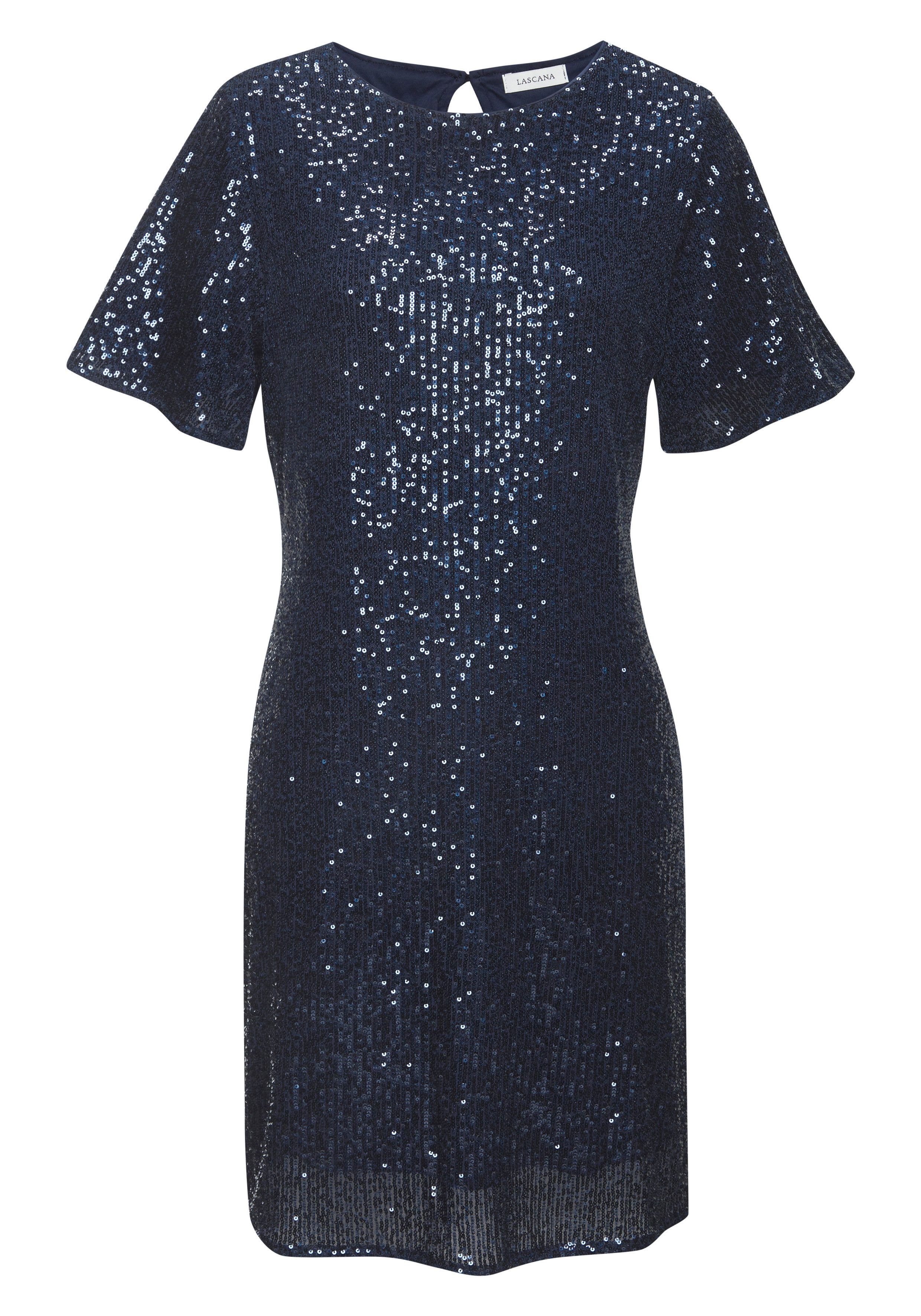 LASCANA Paillettenkleid mit kurzen Ärmeln Partykleid, Festkleid, festlich, Glitzerkleid, Cocktailkleid – Bild 3 von 5