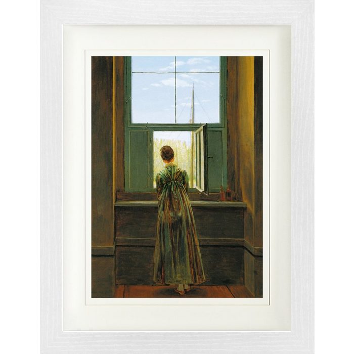 1art1 Bild mit Rahmen Caspar David Friedrich - Frau Am Fenster 1822