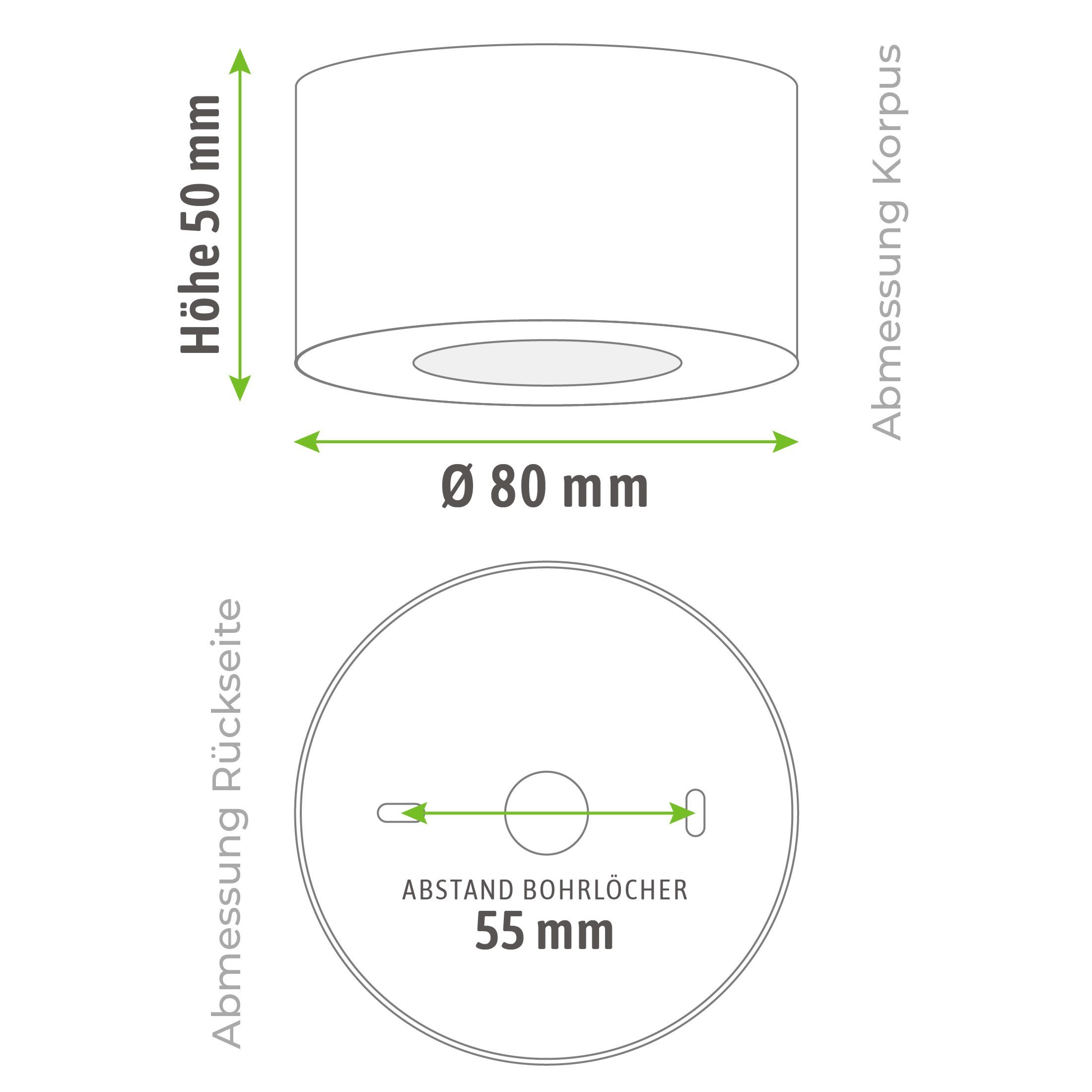 4er Set LED Deckenstrahler – Schwenkbar, Schwarz, FourSTEP Dimmbar Ohne Dimmer, 4W Warmweiß