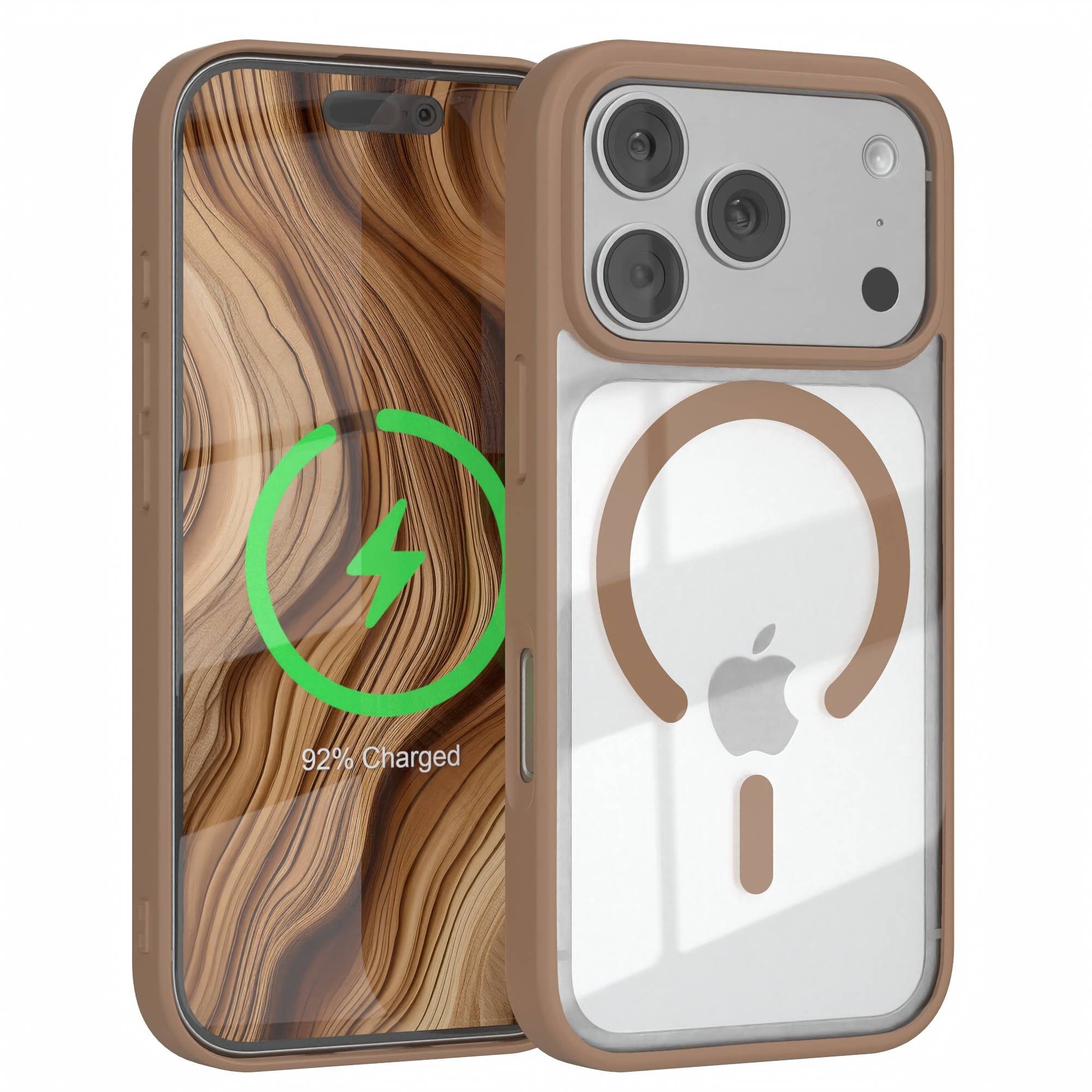 EAZY CASE Handyhülle Transparente Hülle mit MagSafe für iPhone 17 Pro 6,3 Zoll, Silikon Handyhülle, Schutzhülle mit Kameraschutz, Etui TPU Schutz