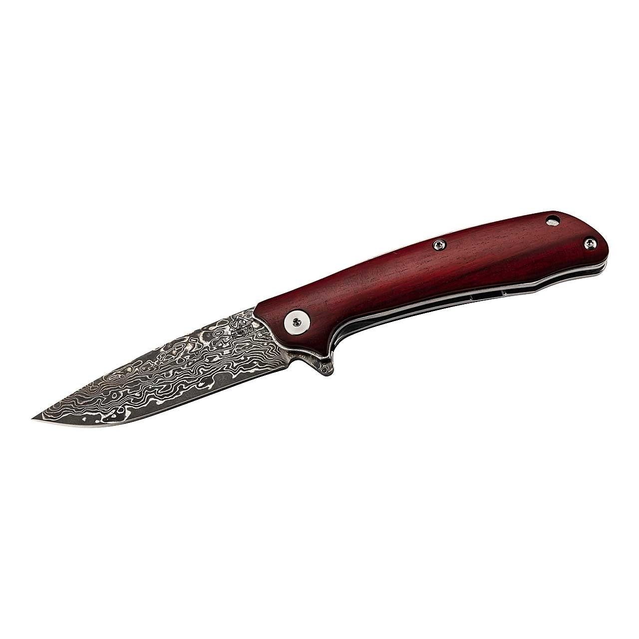 Puma Tec Taschenmesser Puma Tec Einhandmesser mit Sandelholz und Damaszener Stahl, (1 St), Damast-Stahl