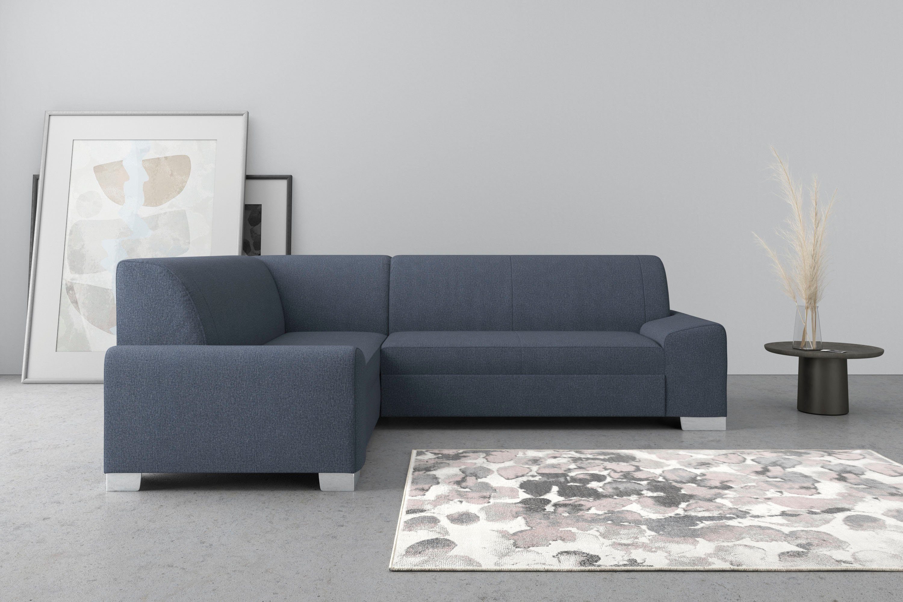 DOMO collection Ecksofa Anzio, Wahlweise mit Bettfunktion und Federkern,  Aus FSC®-zertifiziertem Holzwerkstoff