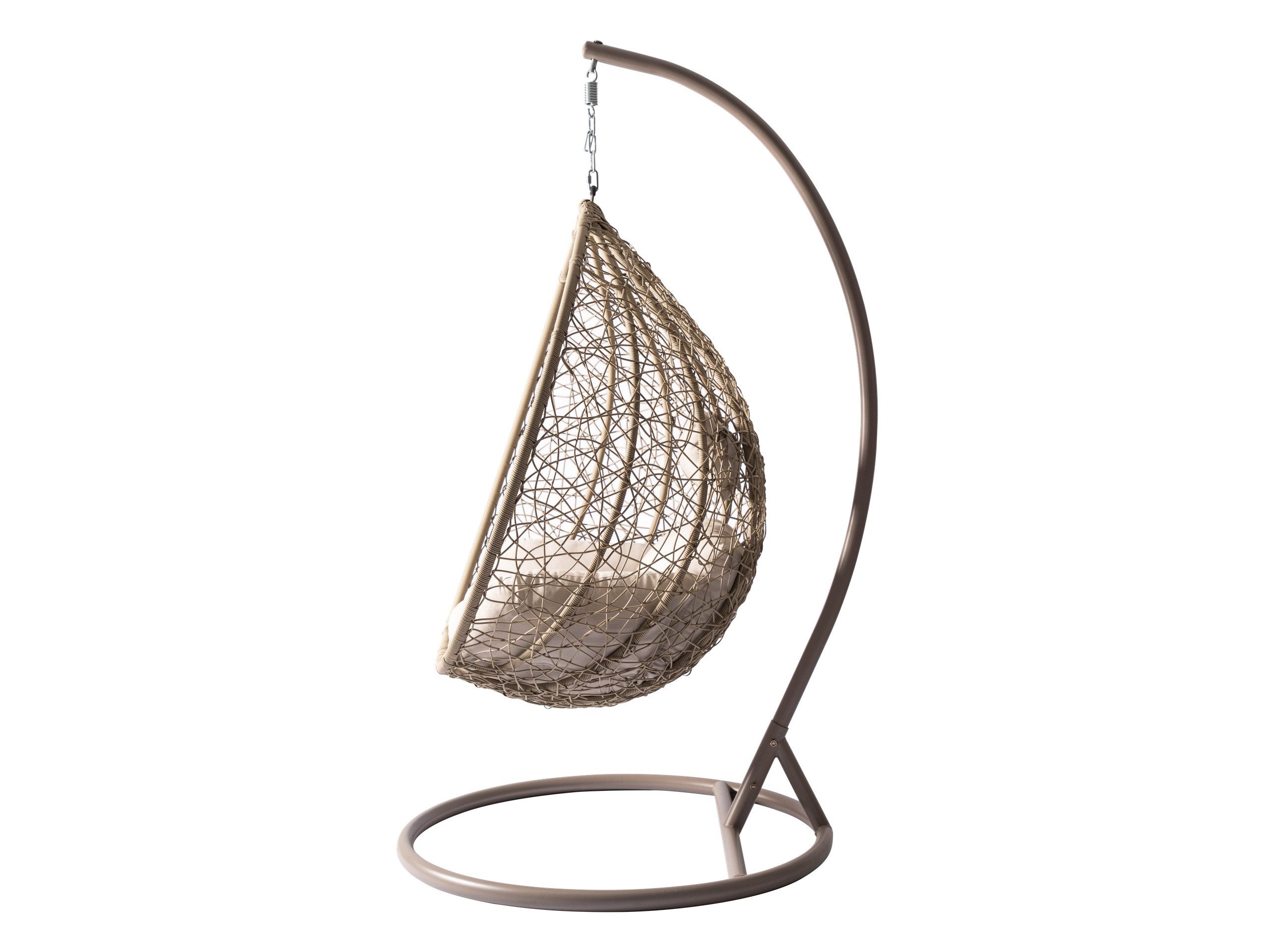 MIRJAN24 Hängesessel Savona (Korb aus Rattan), Metallskelett, Kissen-Set, 106x105x195 cm