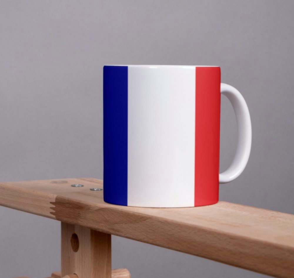 Tinisu Tasse Kaffeetasse Frankreich Pot Flagge Kaffee Tasse Becher FR Coffeecup