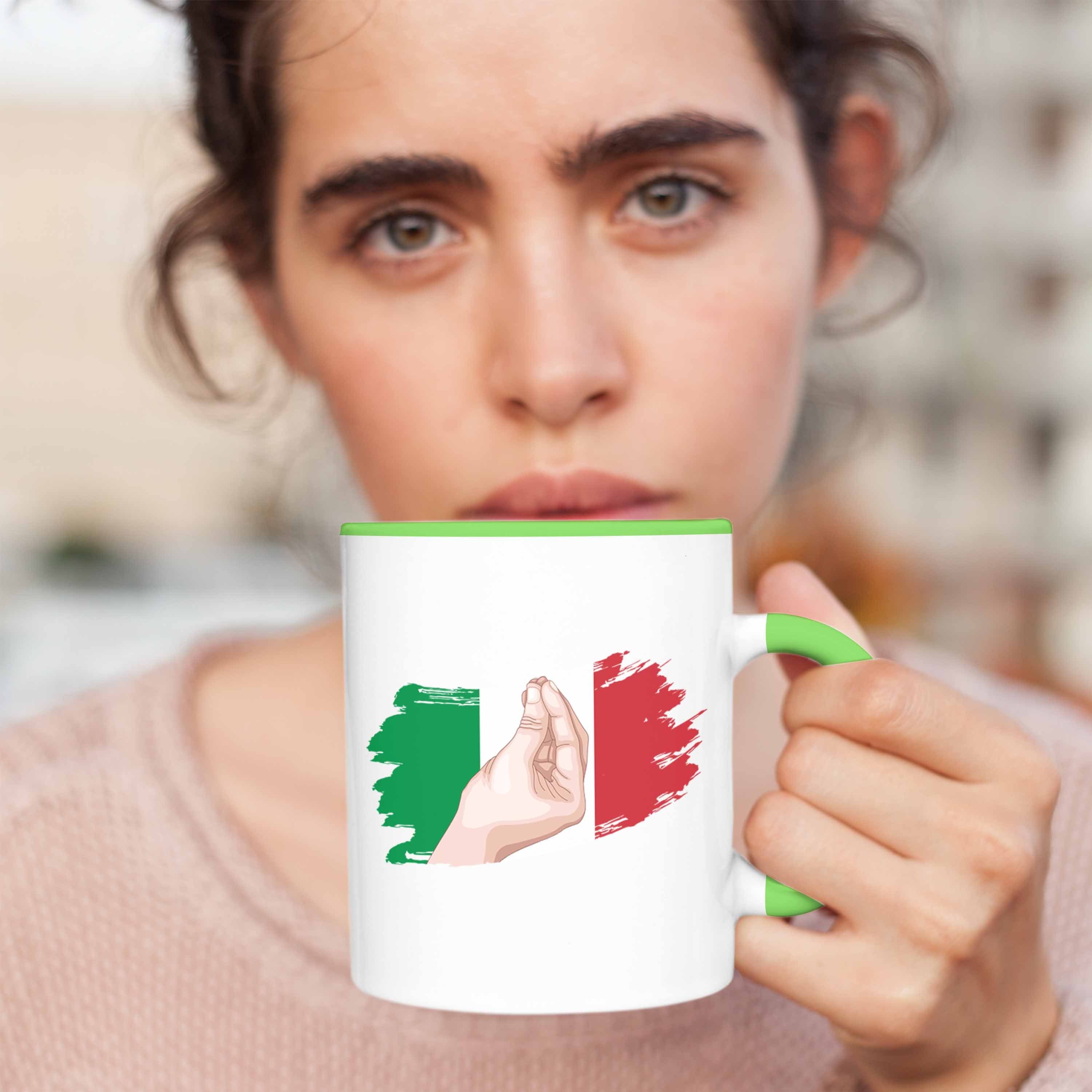 Urlaub Tasse Grün Lustiges Italiener Italien Rom Geschenk Tasse Trendation für
