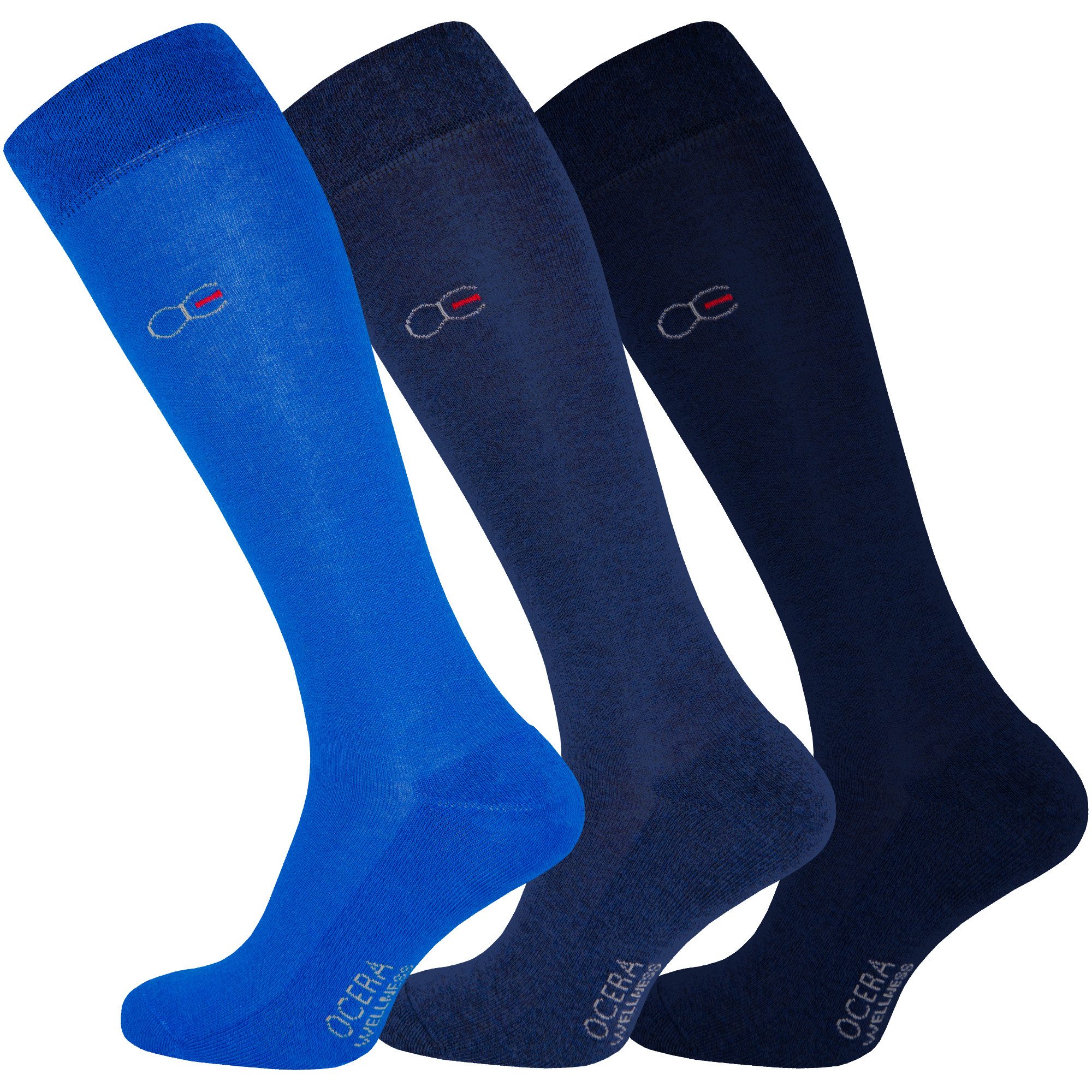 OCERA Kniestrümpfe Wellness Kniestrümpfe mit Frotteesohle,Baumwolle, unisex, 3 Paar (3-Paar)