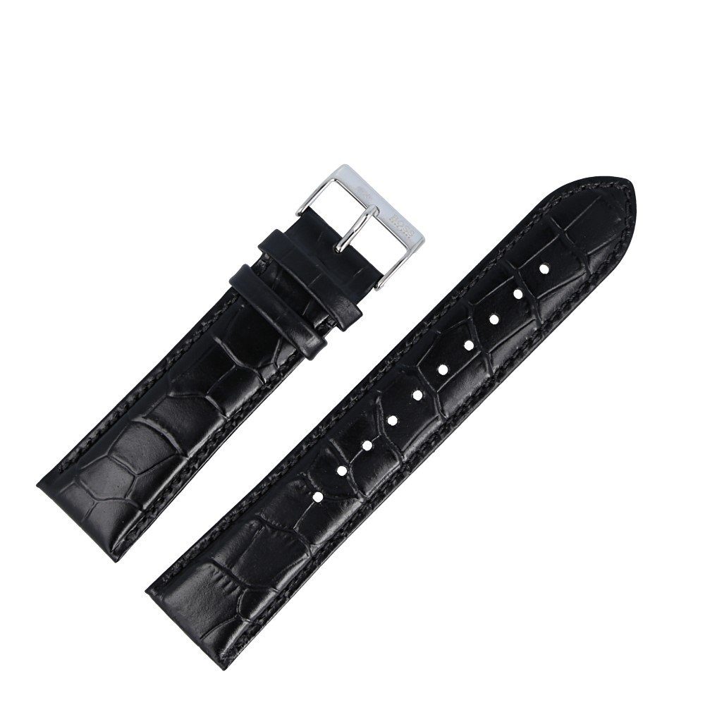BOSS Uhrenarmband 22mm Leder Schwarz 659302561, ideal auch als Geschenk