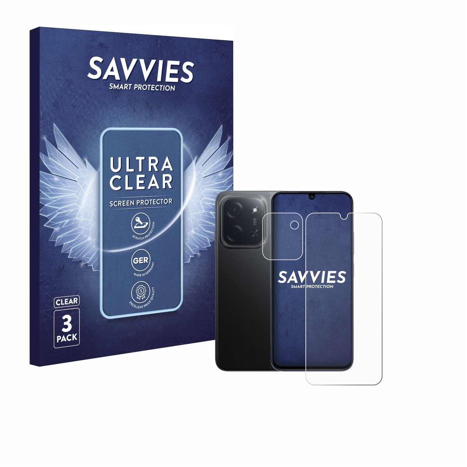 Savvies Displayschutzfolie Schutzfolie für Xiaomi Poco C85 (Display+Kamera), 6 Stück, Displayschutz Schutz Folie Klar Transparent