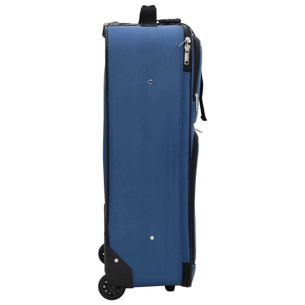 vidaXL Trolley Blau - 5-tlg Koffer Set Weichgepäck Reisekoffer-Set Reisetasche mit Ro