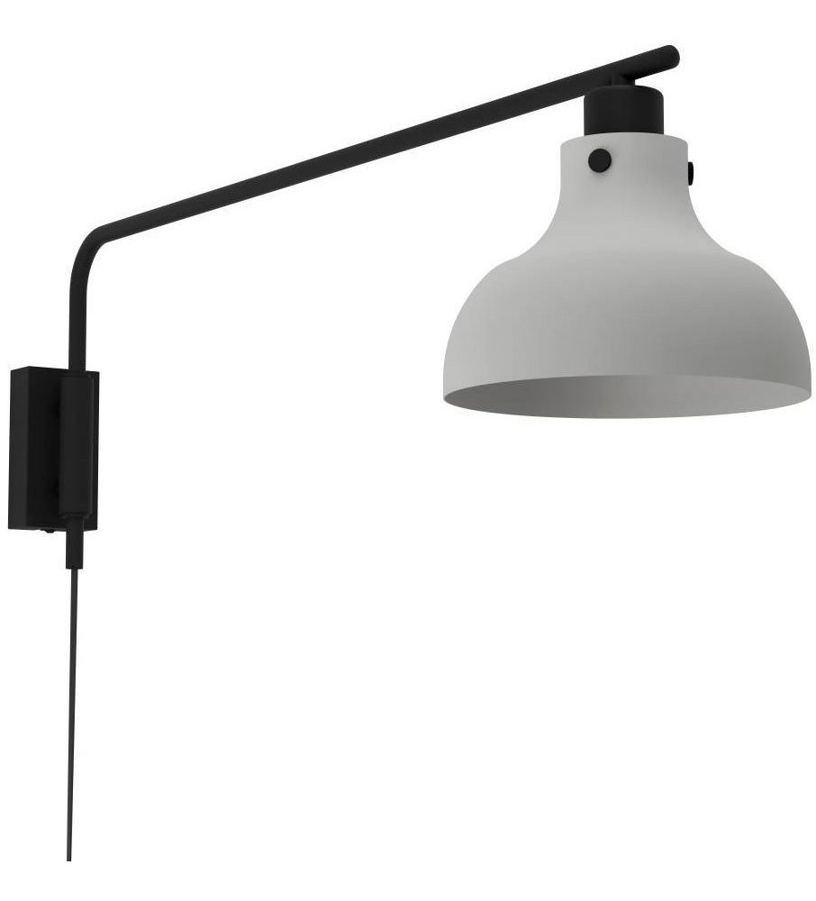 EGLO Wandleuchte MATLOCK, ohne Leuchtmittel, Wandlampe mit Schwenkarm aus Metall in Grau und Schwarz, E27 Fassung