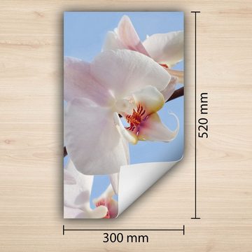 Decorwelt Herd-Abdeckplatte Herdabdeckplatte Kunststoff Aufrollbare Matte Küche Orchidee Blau, (30x52, 1 tlg), für alle Herdarten excl. Gasherde