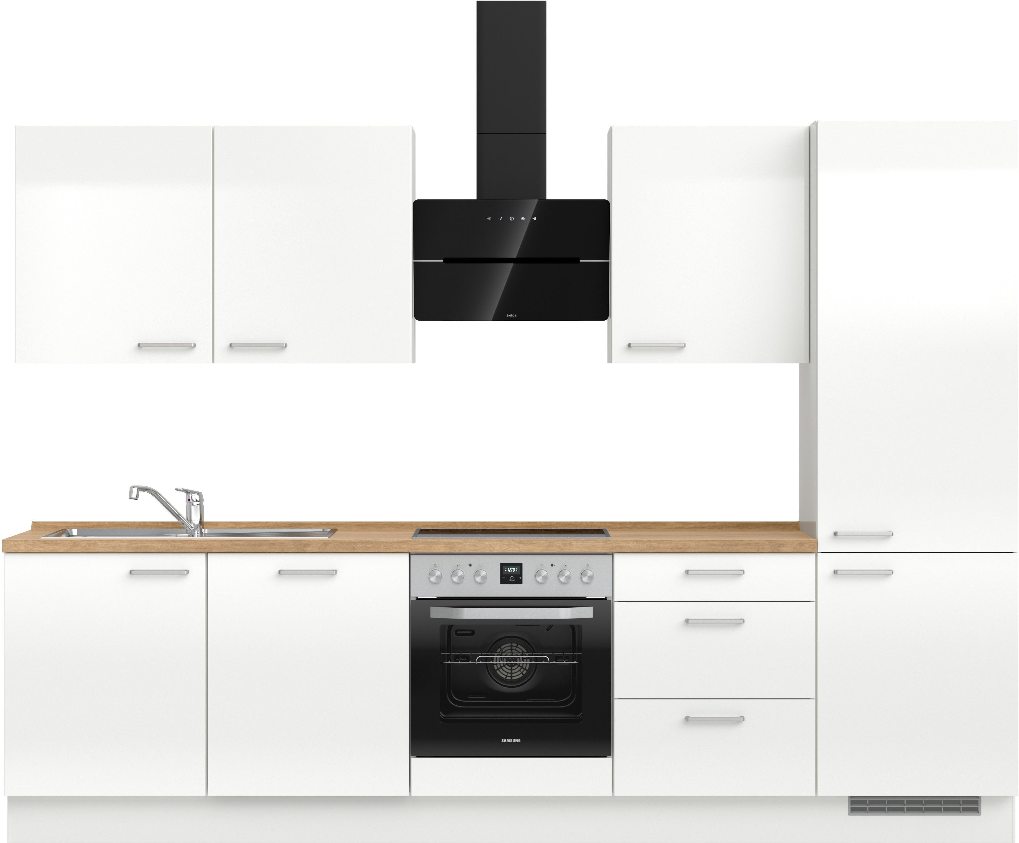 nobilia® Küchenzeile "Flash II", NEU: individuell anpassbar mit gratis Profi-Beratung, vormontiert, Breite 300 cm, Ausrichtung wählbar, wahlw. mit E-Geräten