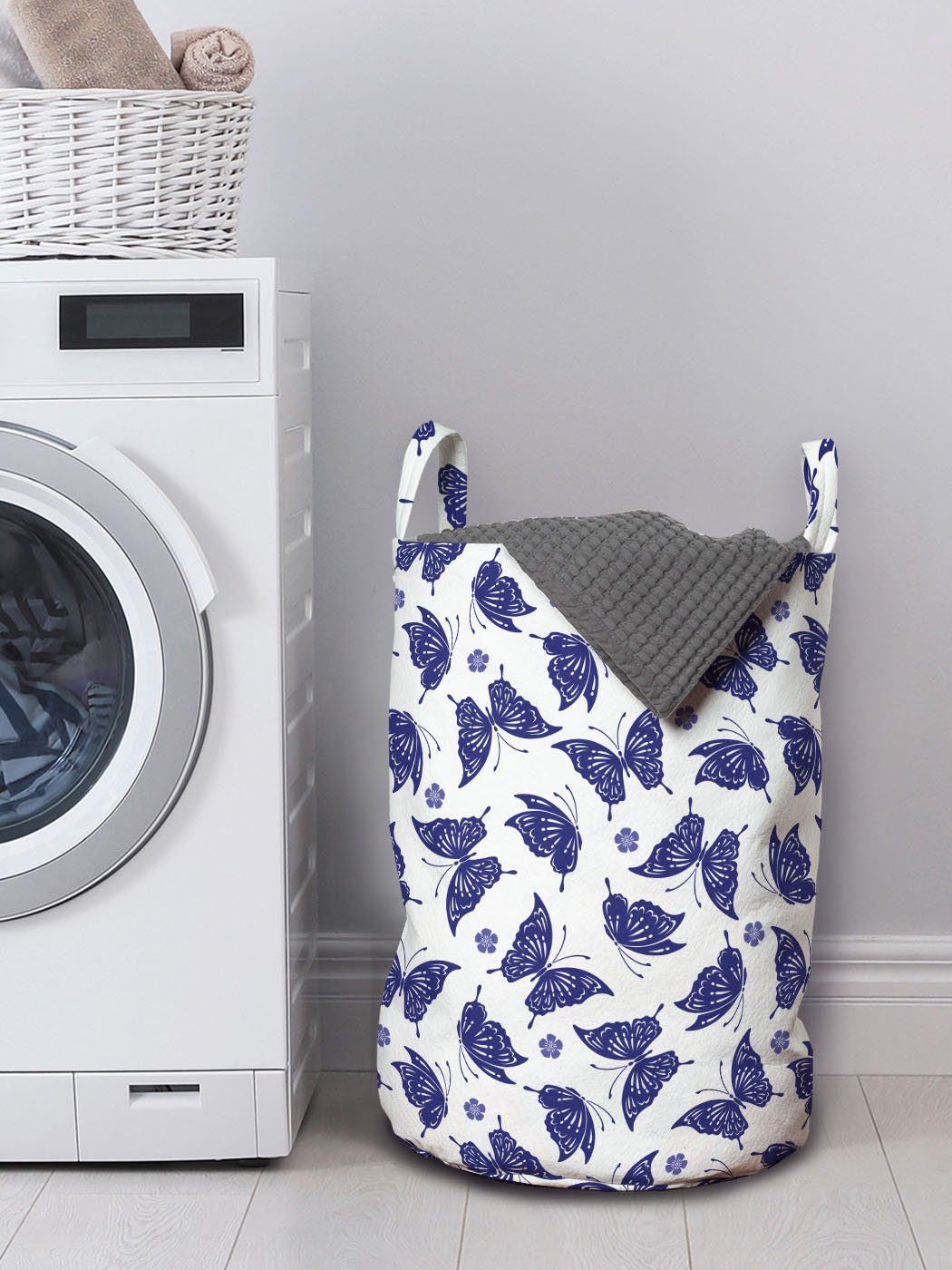 Abakuhaus Wäschesäckchen Wäschekorb mit Schmetterling Entwerfen Floral Mariposa Griffen von Waschsalons, für Kordelzugverschluss