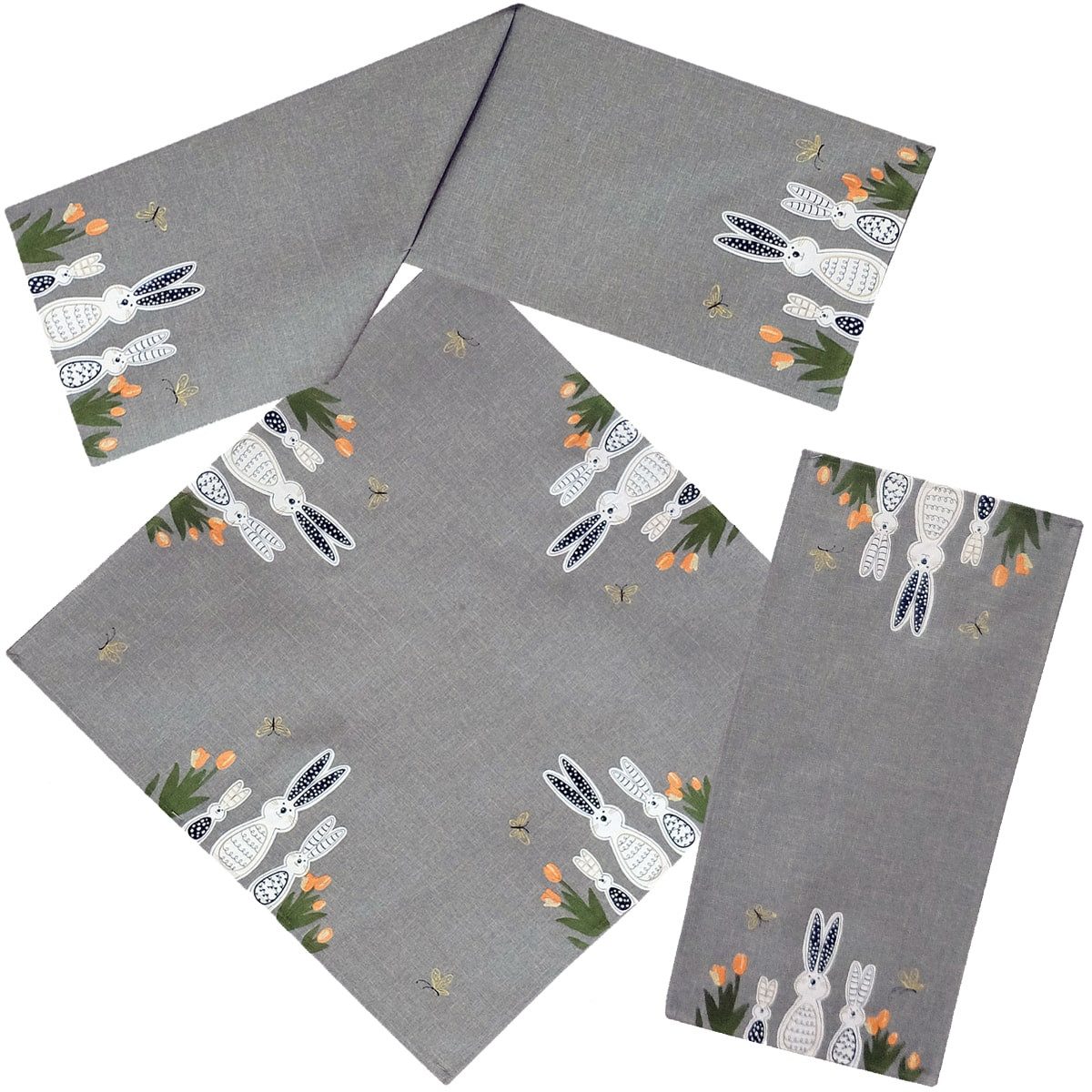 matches21 HOME & HOBBY Tischdecke Tischläufer ANDREA Stick Applikation Oste günstig online kaufen