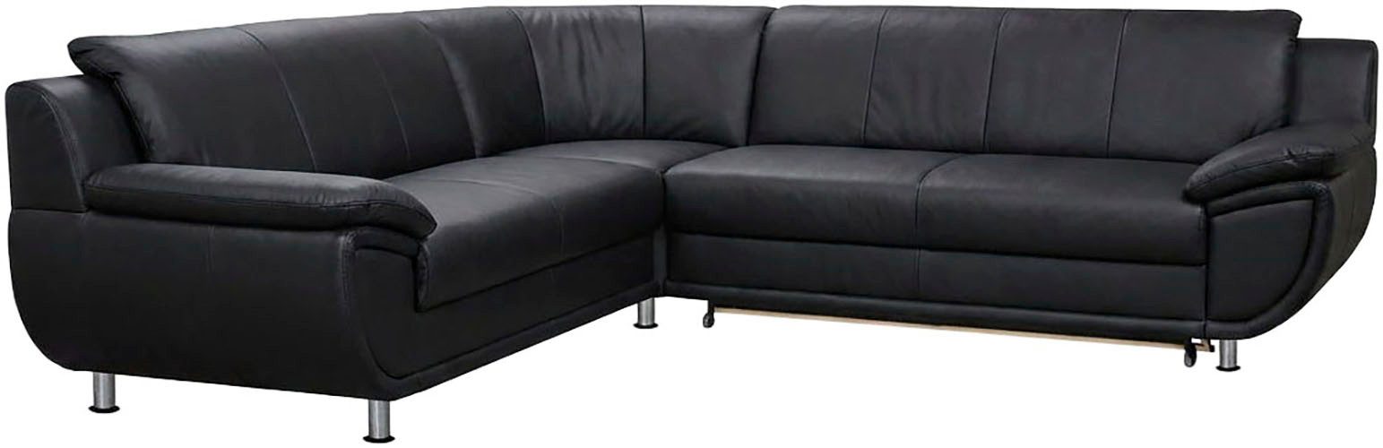 TRENDMANUFAKTUR Ecksofa Rondo wahlweise mit Schlaffunktion, bequeme Armlehnen, L-Form, wahlw.mit Federkern, Füße chromfarben, Unser Dauertiefpreis