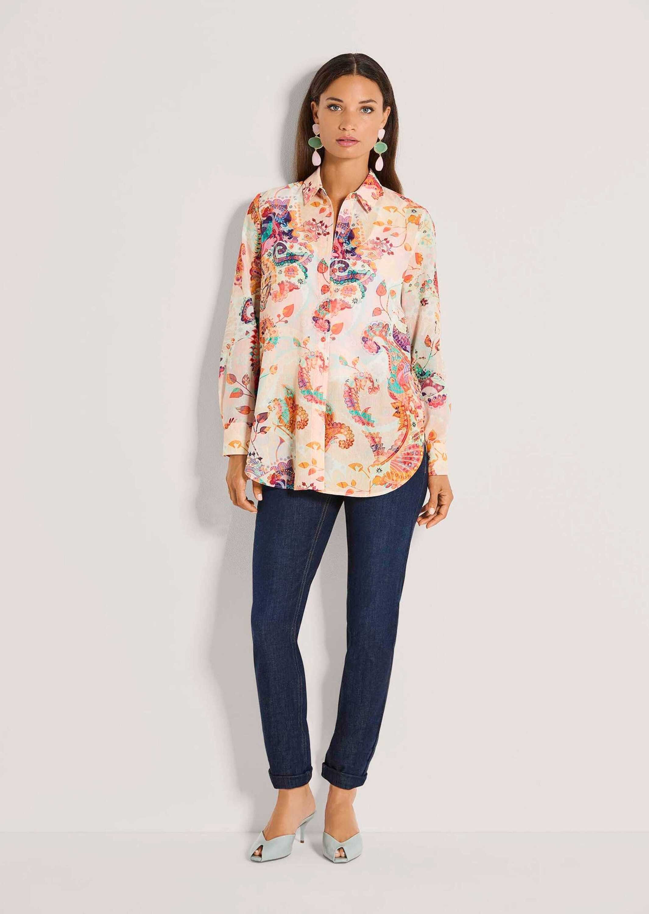 MADELEINE Hemdbluse Baumwollbluse mit Paisley-Muster Druckbluse mit Hemdkra günstig online kaufen