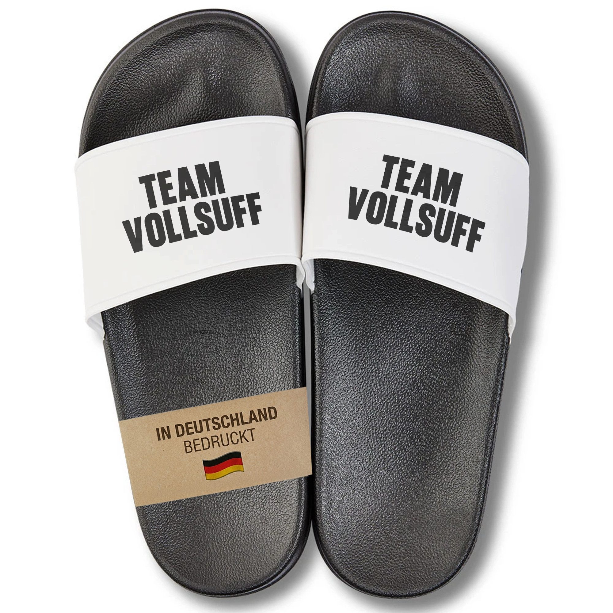 22Feels Geschenk Malle Party JGA Badelatschen Männer Team Vollsuff Badepantolette IN DEUTSCHLAND BEDRUCKT