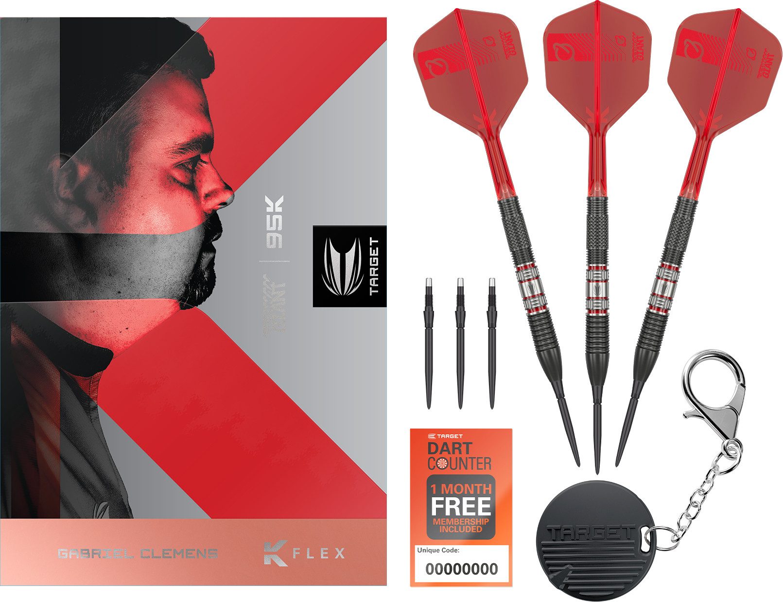 Dartpfeil Gabriel Clemens 95K Steel Tip Swiss Point Darts, 95% Wolfram, 21G