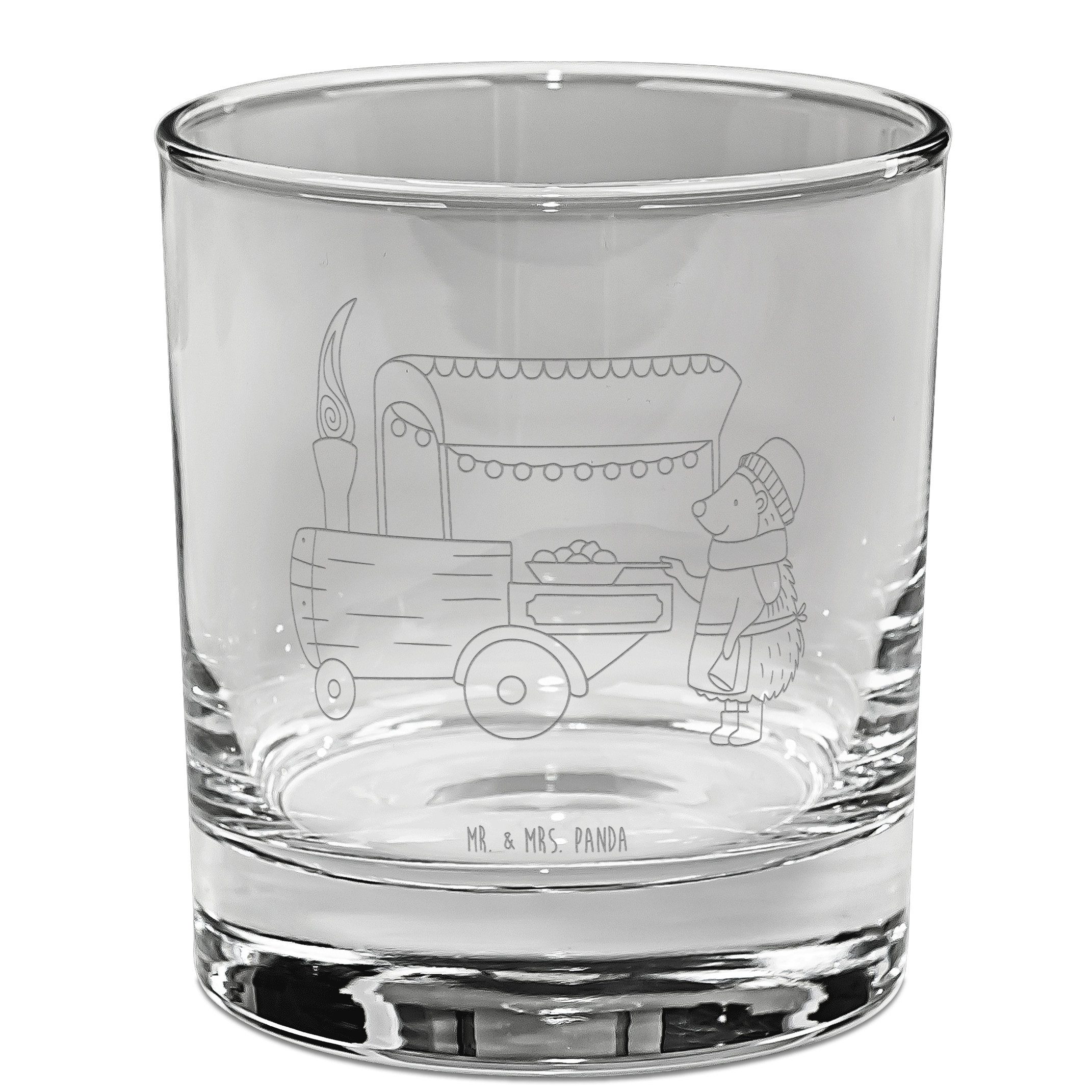 Mr. & Mrs. Panda Whiskyglas Igel Maronen, Whiskey Tumbler, Transparent, Whiskeyglas, Tumbler, Kas, Premium Glas, Bourbon Glas Lowball Glas Whiskey Becher