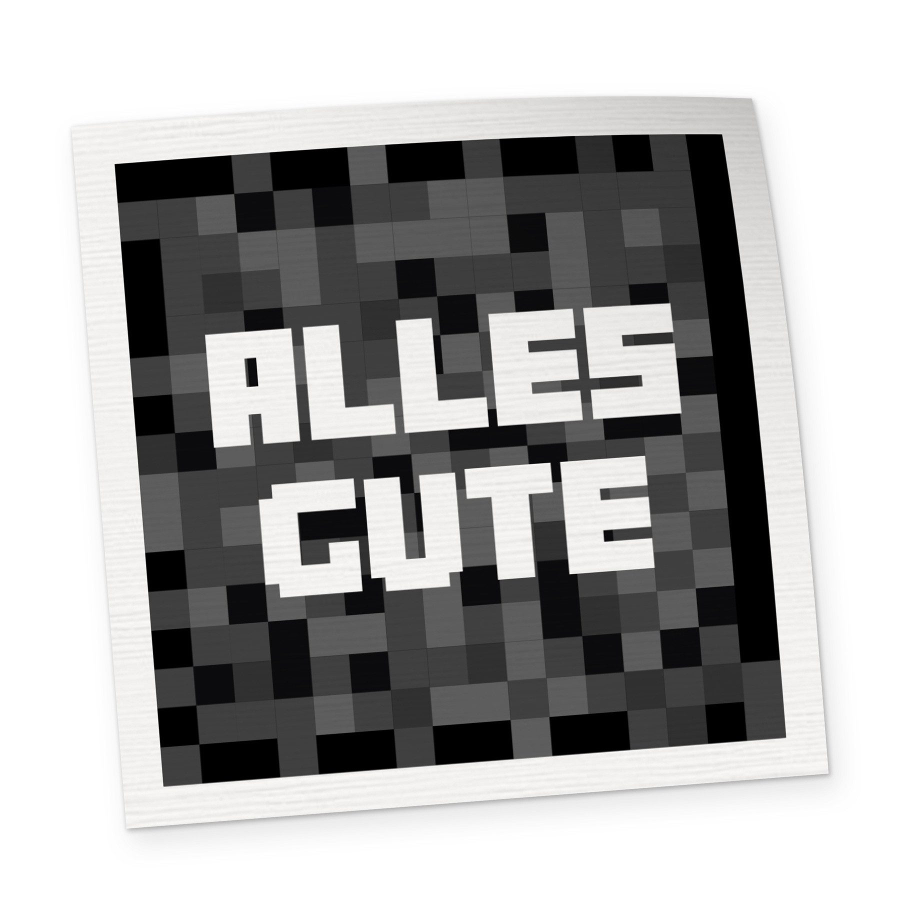 itenga Aufkleber itenga Aufkleber 10x ALLES GUTE schwarz weiß quadratisch 8 x 8 cm