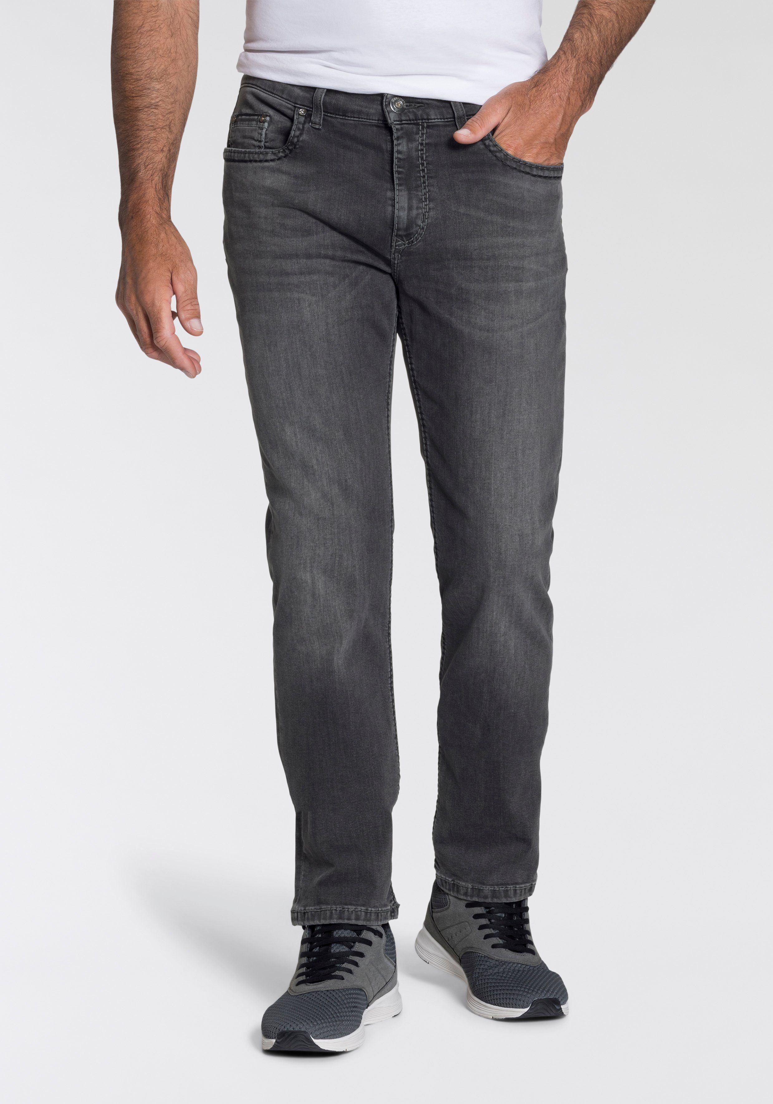 Pioneer Authentic Jeans Dicke Nähte used buffies grey Rando Straight-Jeans